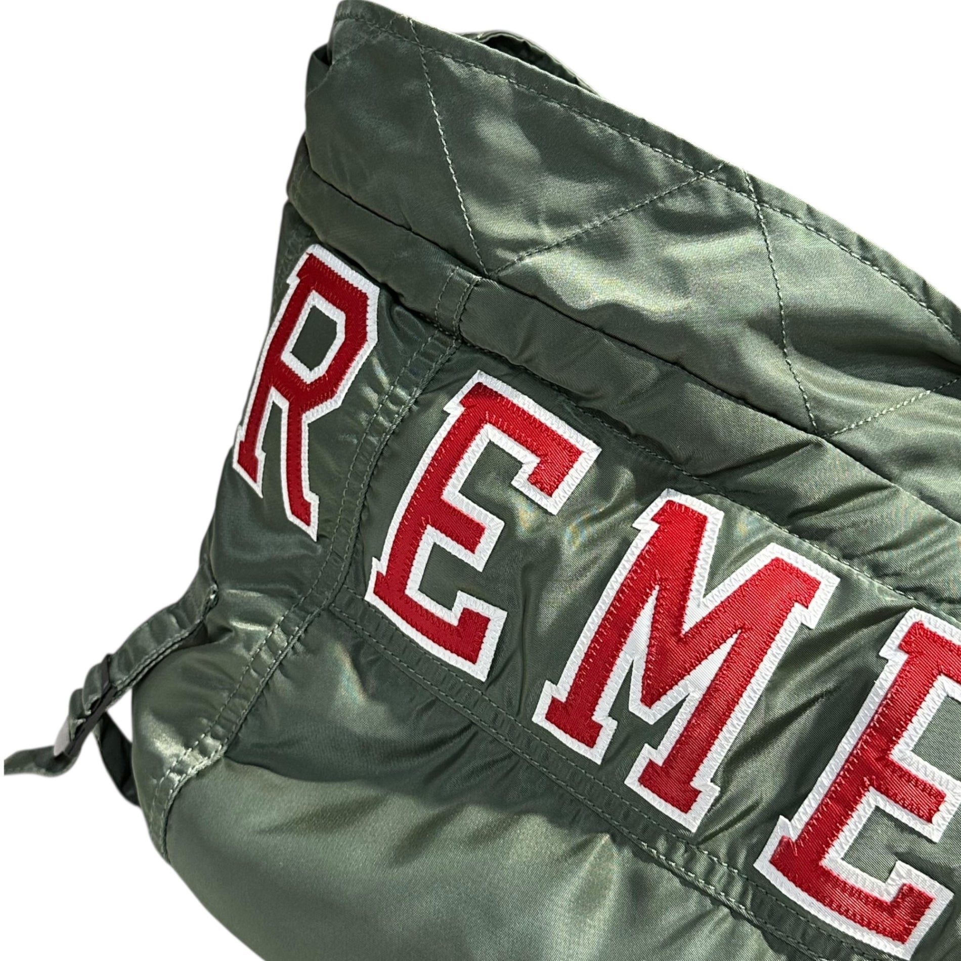 SUPREME(シュプリーム) 21AW Hooded MA-1 フーデット ミリタリー ボンバー ジャケット L オリーブ 21FW ロゴ フライト