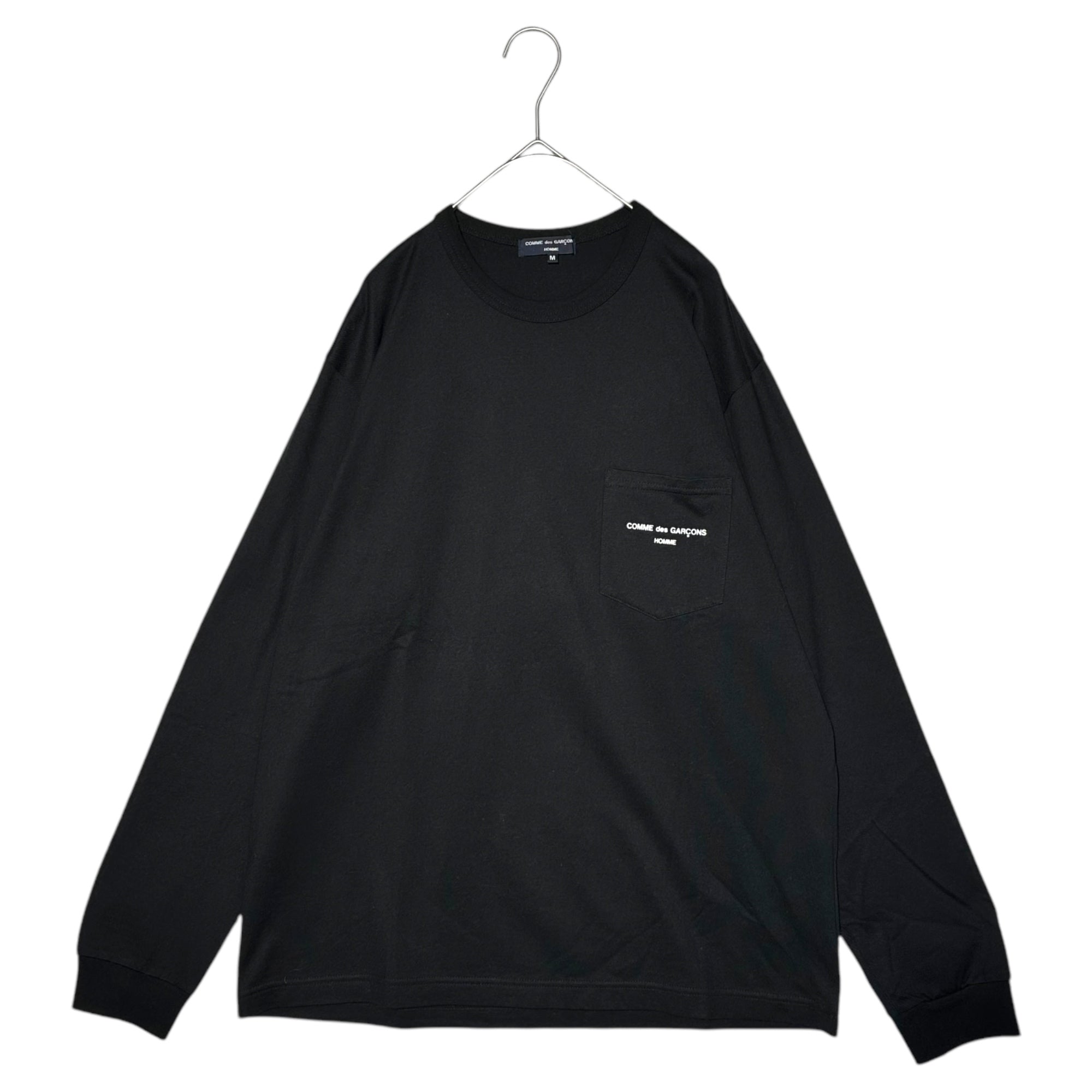 COMME des GARCONS HOMME(コムデギャルソンオム) 21SS L/S Cotton jersey logo T-shirt 綿天竺 長袖 ロゴ Tシャツ HG-T010 2(M程度) ブラック AD2020