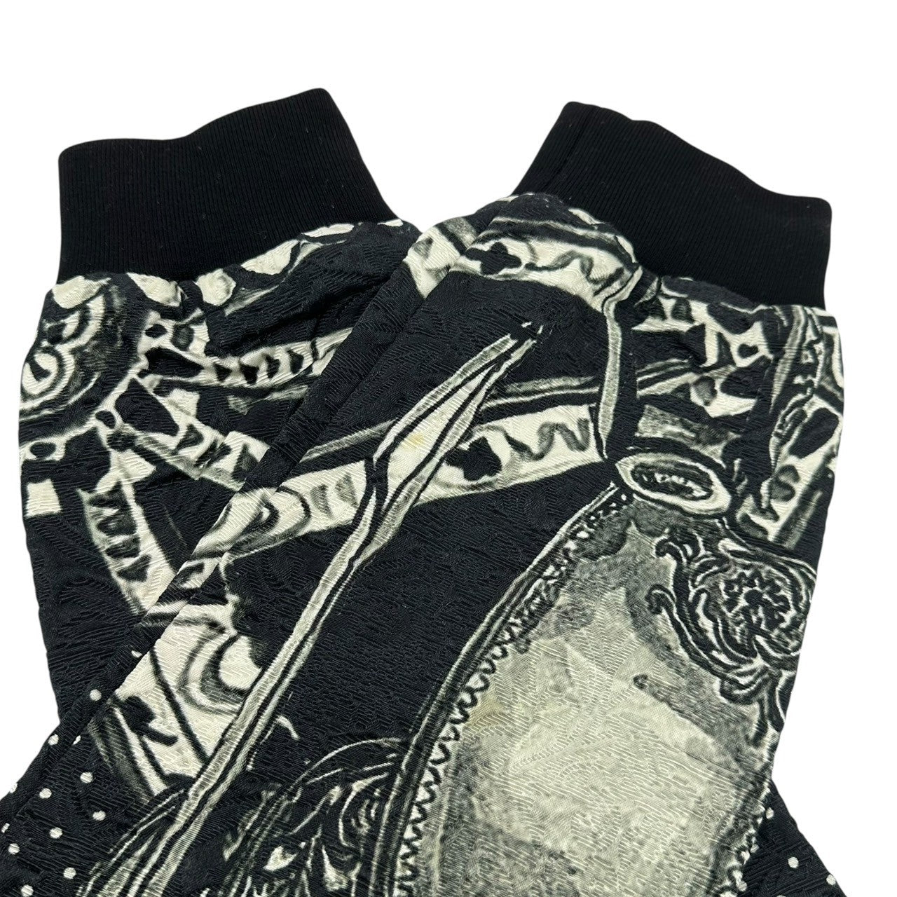 DOLCE&GABBANA(ドルチェ&ガッバーナドルガバ) Cowboy Dot Graphic Jacquard Sweatshirt カウボーイ ドット グラフィック ジャガード スウェット G9GR5T FPMGA 56(XXXL程度) ブラック×ホワイト
