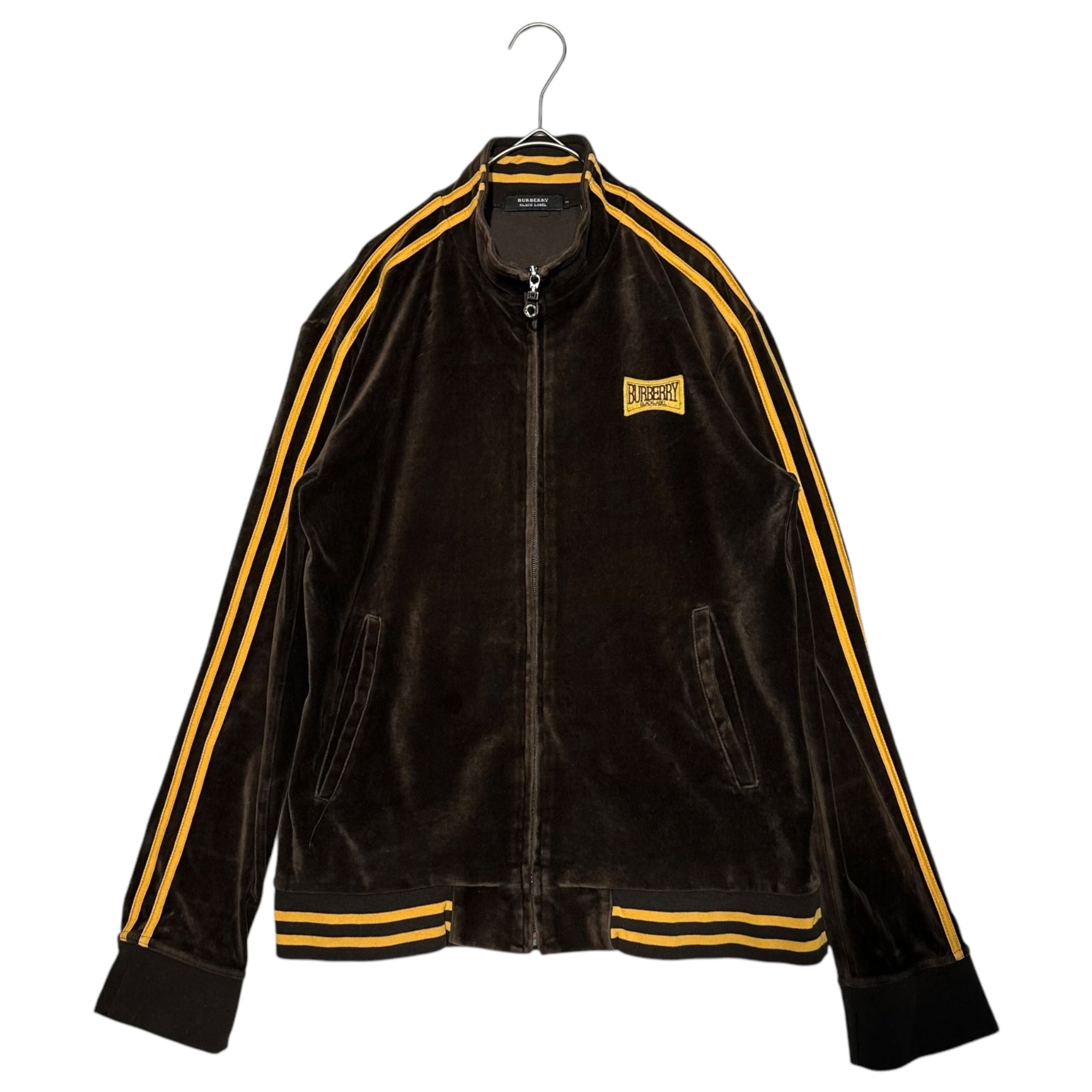 BURBERRY BLACK LABEL(バーバリーブラックレーベル) Logo Velour Track Jacket ロゴ ベロア トラック ジャケット BMV80-319-58 2 ブラウン×オレンジ