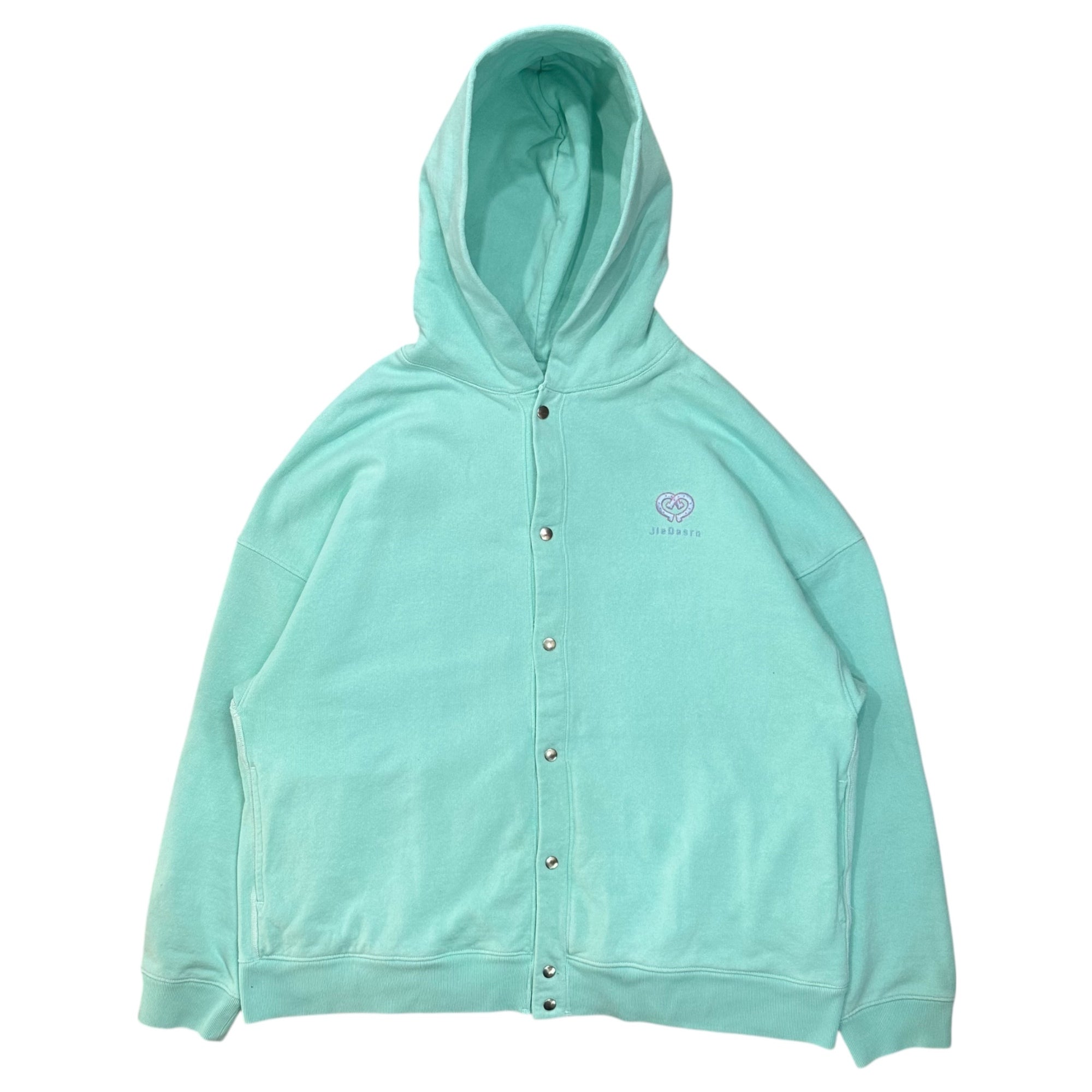 Jieda(ジエダ) PIGMENT SNAP BUTTON HOODIE ピグメント スナップボタン フーディ パーカー Jie-SRN-CT01 2(M程度) ミントグリーン