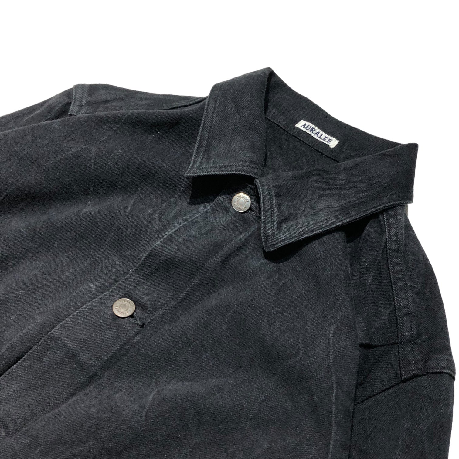 AURALEE(オーラリー) 23SS Selvedge Faded Light Denim Blouson セルビッチ フェード ライトデニム ブルゾン A23SB01DE 5 ブラック 著名人着用・完売品