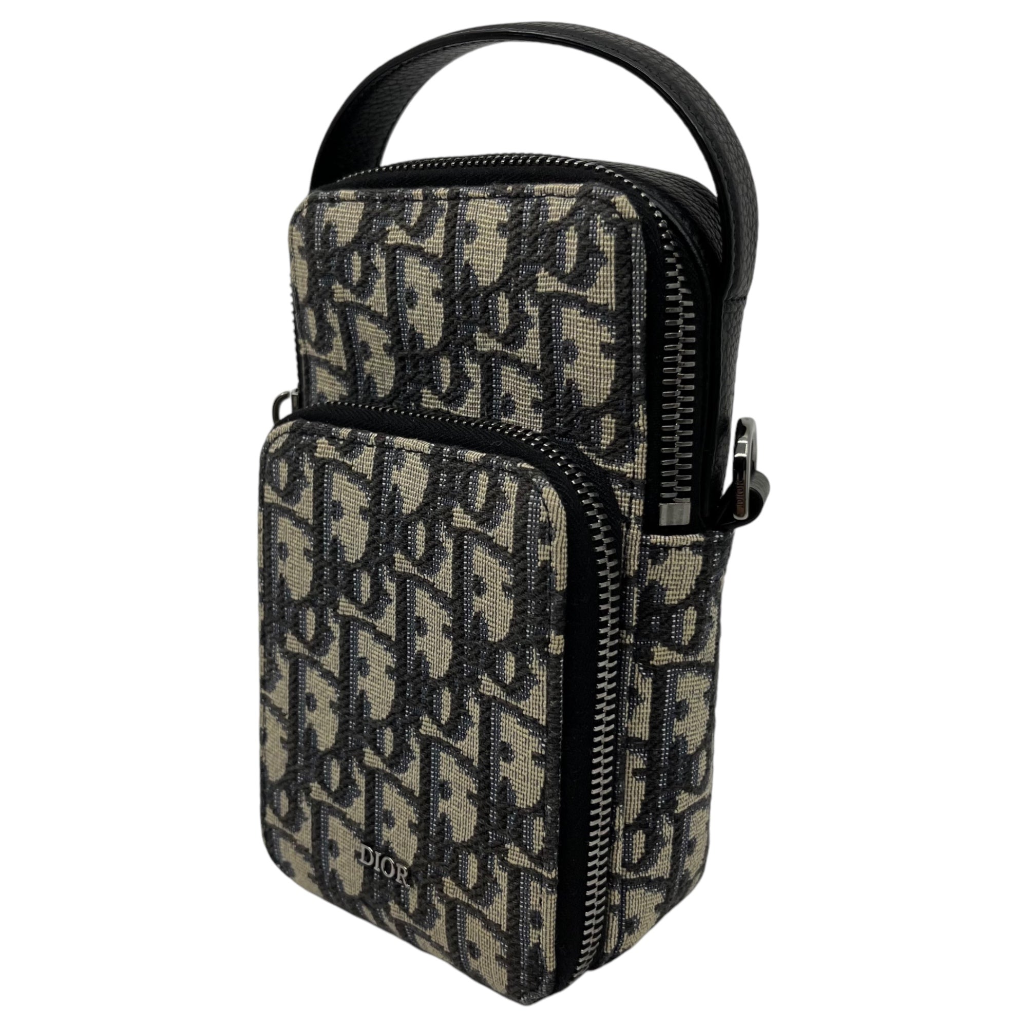 Dior(ディオール) RIDER ライダー マイクロポーチ 2OBCA326YSE ネイビー ショルダーバッグ トロッター オブリーク ジャカード 2AWY 11-BO-1222