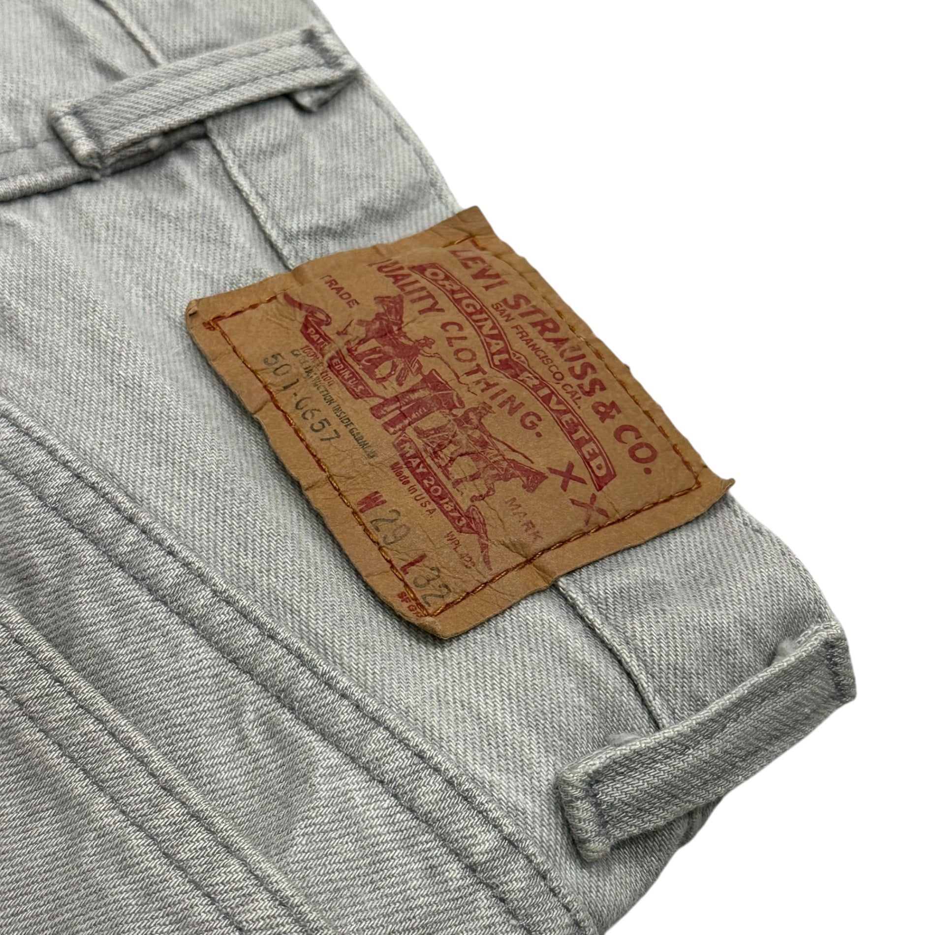 Levi's(リーバイス) 1985's GRAY JEANS グレー ストレート デニム パンツ 501-0657 W29 L32 ライトグレー 80's 80年代 ヴィンテージ