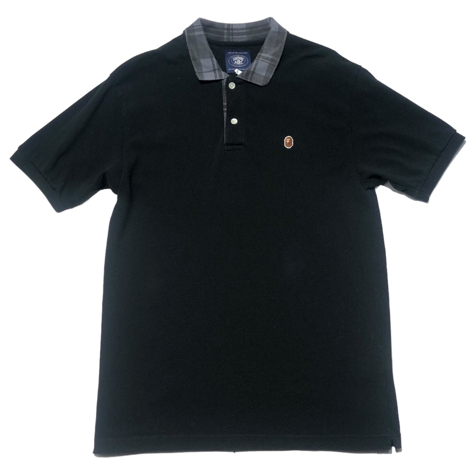 A BATHING APE(アベイシングエイプ) ONE POINT POLO ワンポイント ロゴ ポロシャツ 1930-112-001 L ブラック