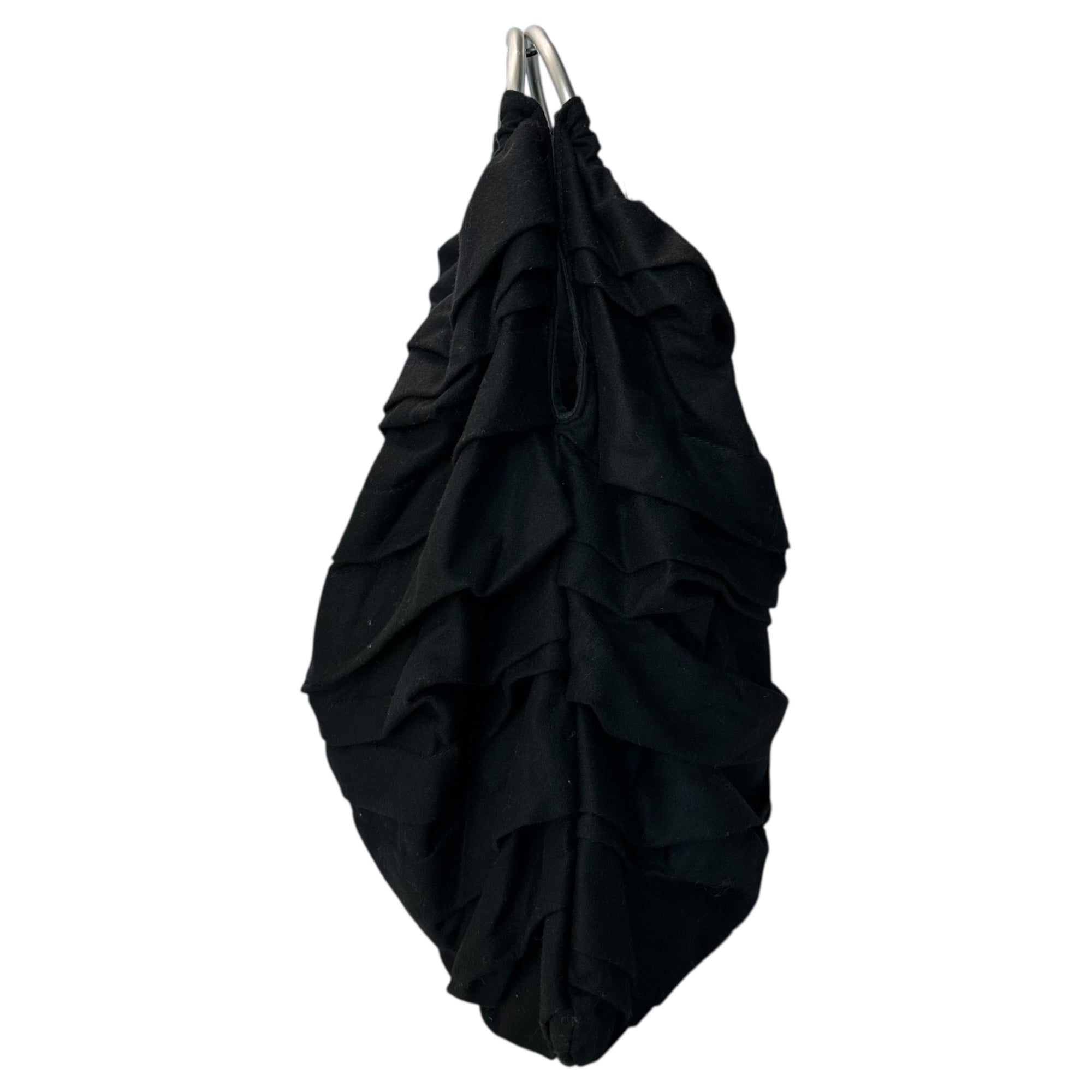 COMME des GARCONS COMME des GARCONS(コムデギャルソンコムデギャルソン) Ring Handle Tiered Wool Tote Bag リング ハンドル ティアード ウール トート バッグ RR-K204 ブラック