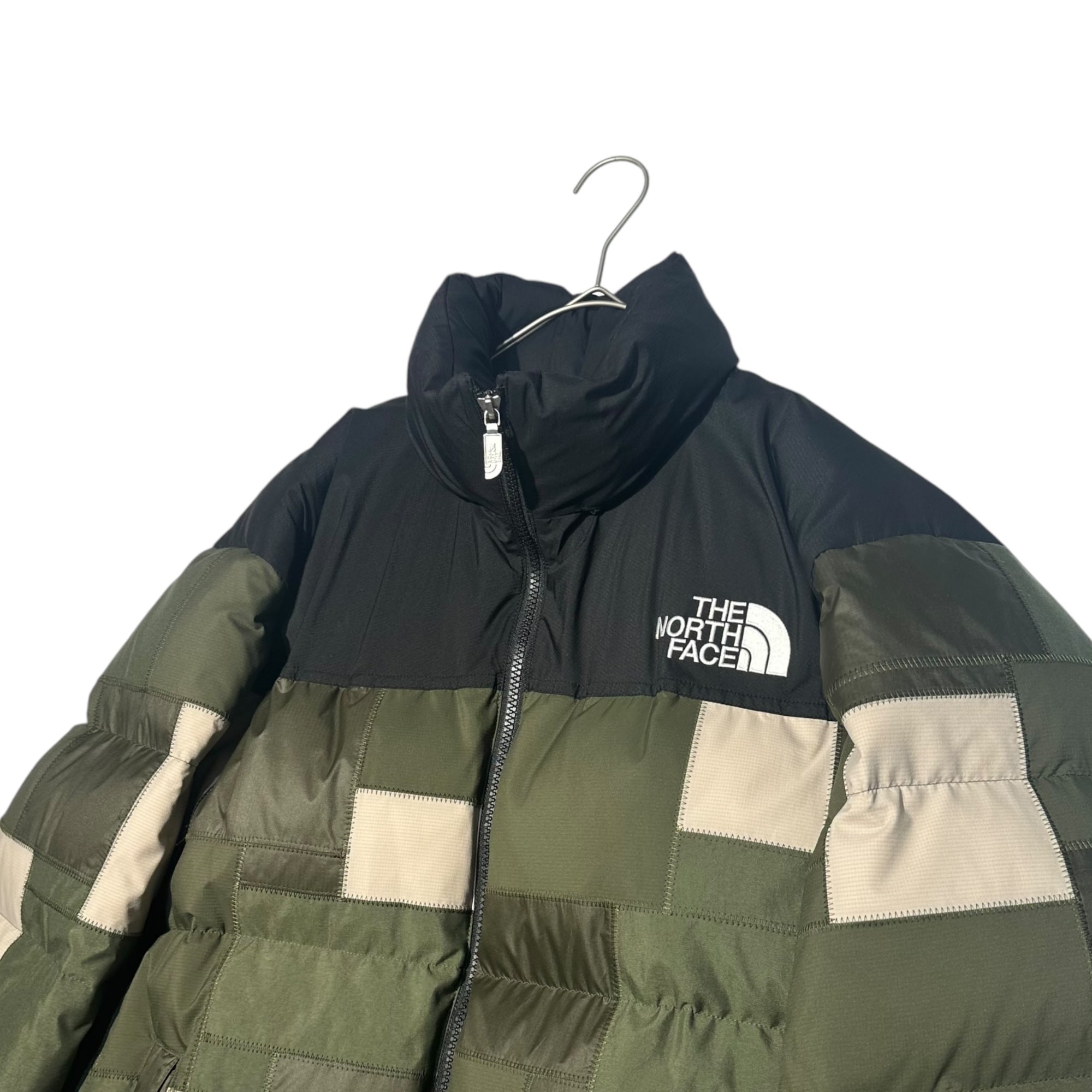 eye COMME des GARCONS JUNYA WATANABE MAN × THE NORTH FACE(アイコムデギャルソンジュンヤワタナベマン × ザノースフェイス) 22AW Nylon ripstop x ester ripstop x nylon tassa-NORTHFACE W name NUPTSE DOWN JACKET ナイロンリップストップ エステルリップストップ ナイロンタッサ ノースフェイス Wネーム ヌプシ ダウン ジャケット WJ-J914