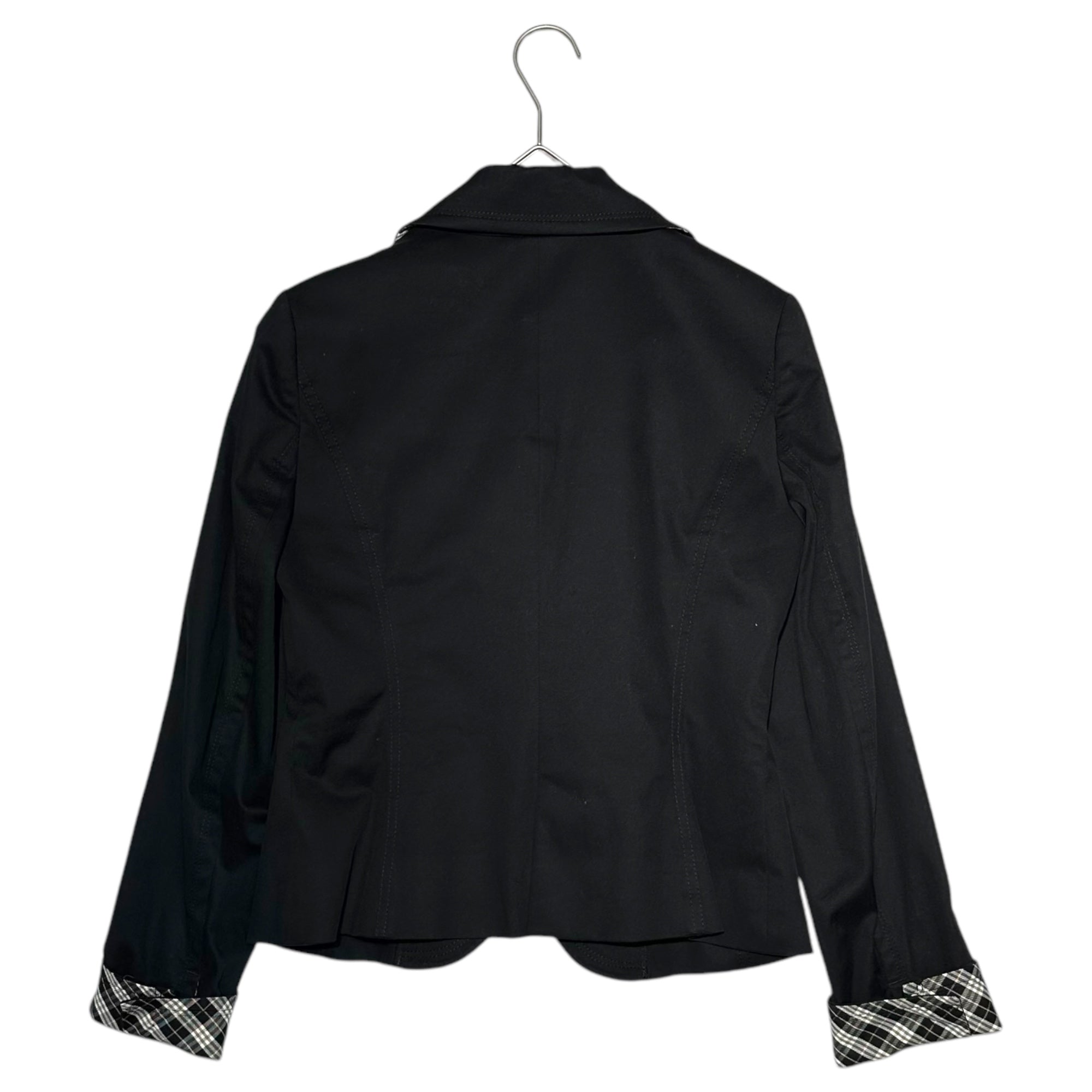BURBERRY BLUE LABEL(バーバリーブルーレーベル) Burberry Check Lined Silver Button Blazer バーバリー チェック ライニング 銀ボタン ブレザー FC505-225-09 38(M程度) ブラック 裏地 テーラード ジャケット