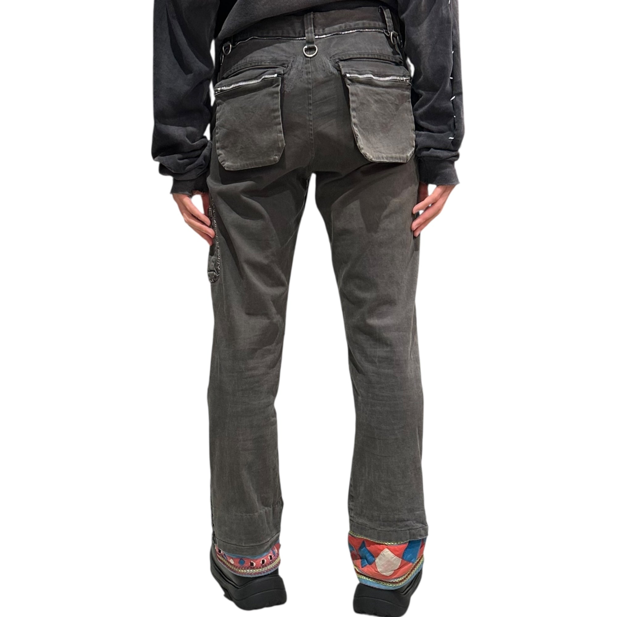 UNDERCOVERISM(アンダーカバイズム) SCAB Period Crust Damaged Cargo Gimmick Pockets Straight Pants SCAB期 クラスト ダメージ加工 カーゴ ギミックポケット ストレート パンツ M259 M ブラック×レッド×ブルー