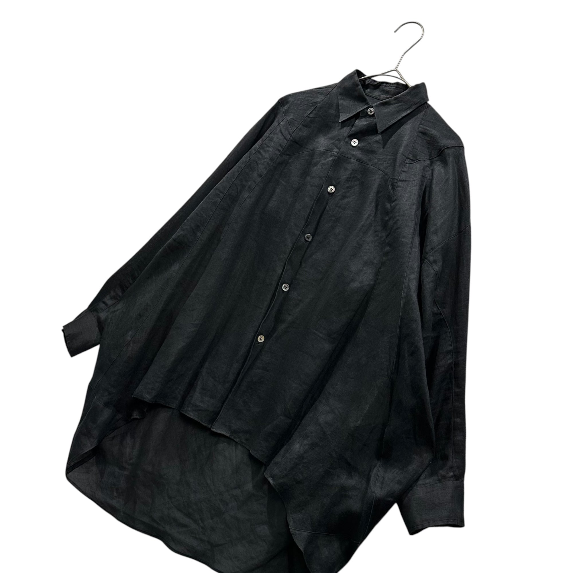 JUNYA WATANABE COMME des GARCONS(ジュンヤワタナベコムデギャルソン) 2013SS Regular-Collar Linen Blouse レギュラーカラー リネン ブラウス JK-B037 XS ブラック AD2012