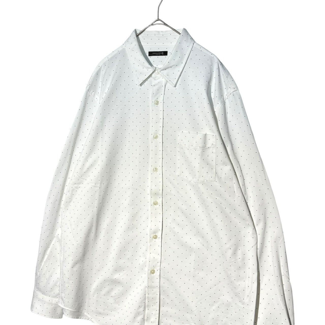 MACKINTOSH(マッキントッシュ) Dot Regular Collar L/S Shirt ドット レギュラーカラー 長袖 シャツ G1M21-813-01 LL ホワイト×ブラック
