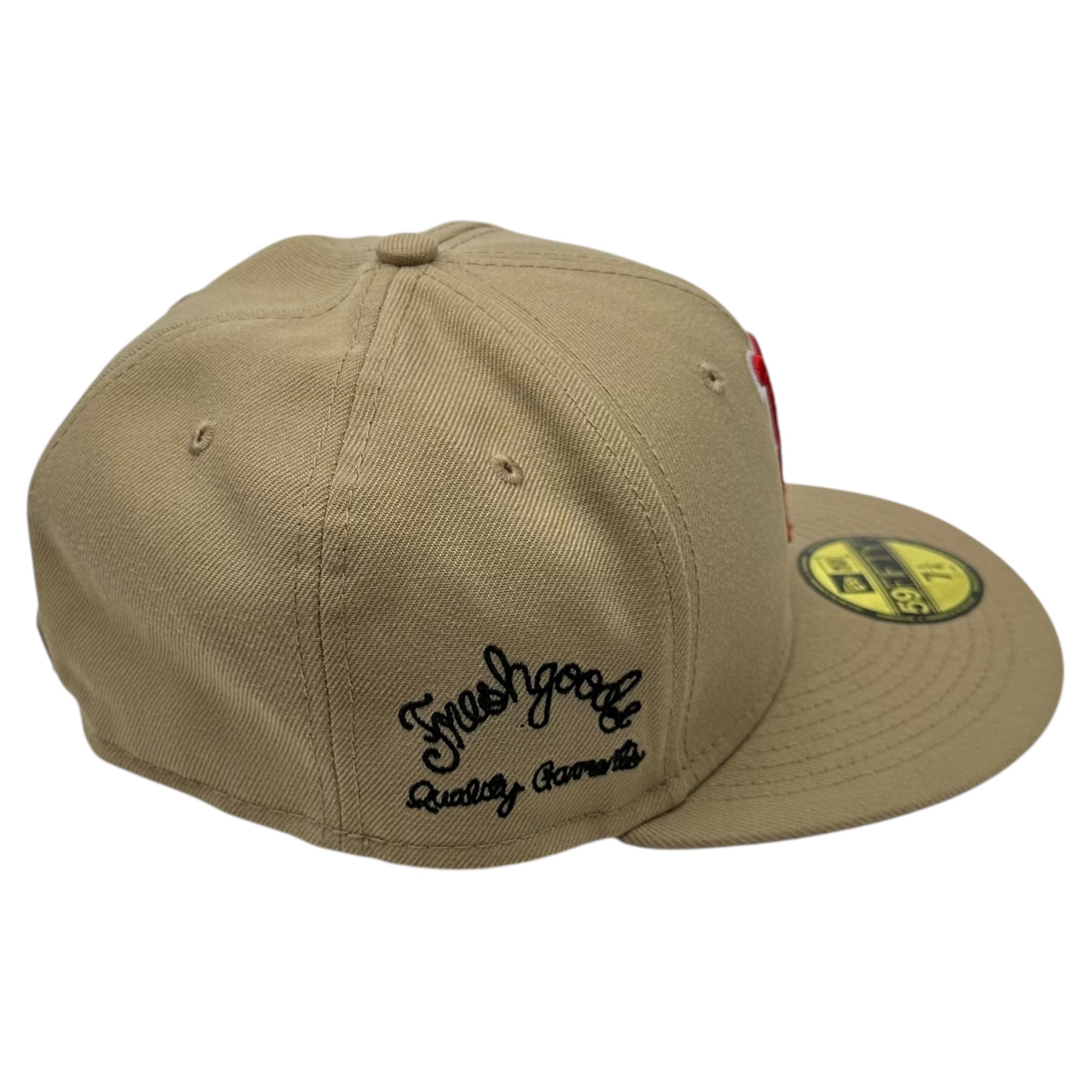 NEW ERA(ニューエラ) X JOE FRESHGOODS BOSTON RED SOX 59FIFTY FITTED CAP ジョーフレッシュ フィッテッド ベースボール キャップ 7 1/4 ベージュ×レッド MLB ボストンレッドソックス