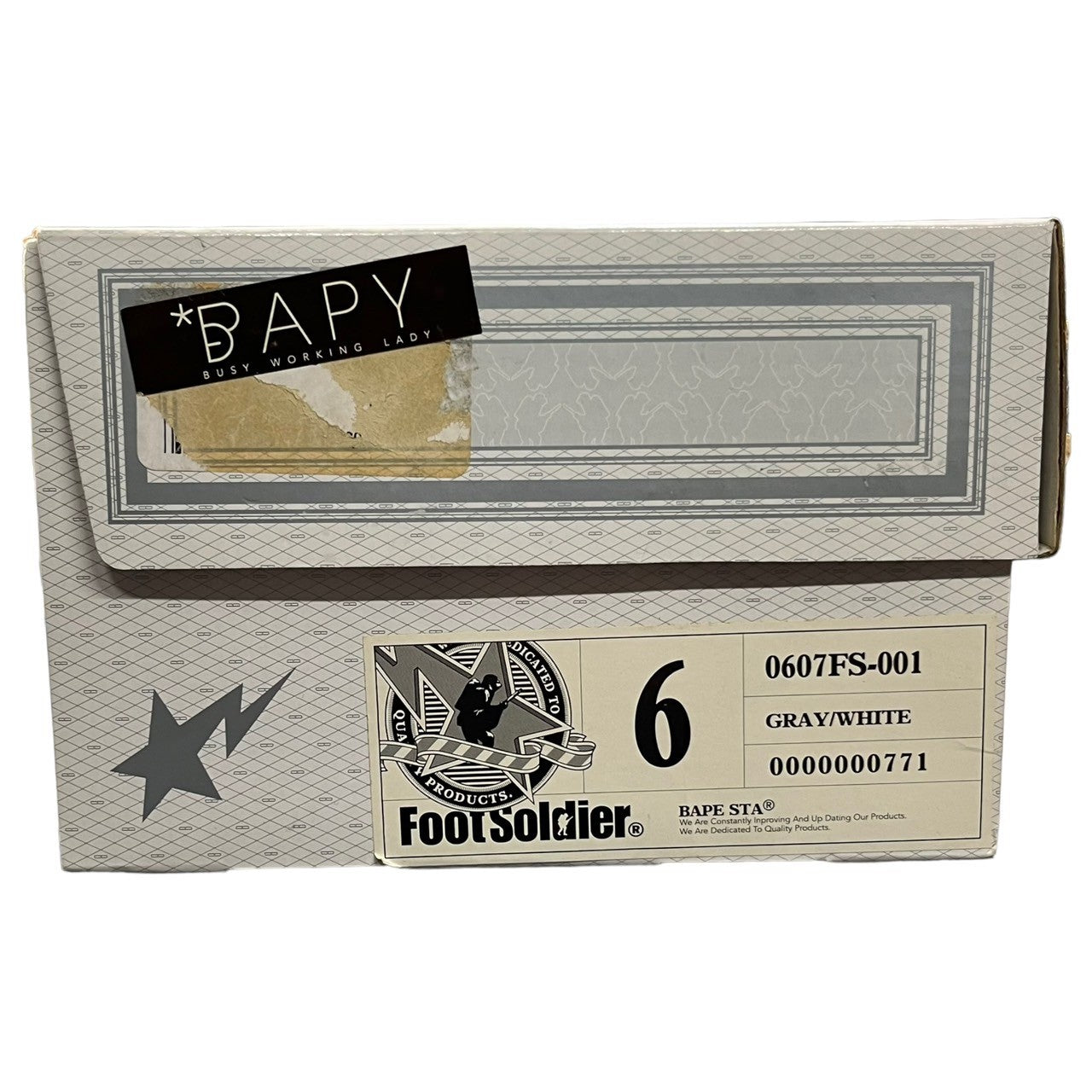 A BATHING APE(アベイシングエイプ) 00's BAPE STA!! ベイプ スタ 0607FS-001 24cm シルバー×ホワイト ローカット スニーカー Y2K