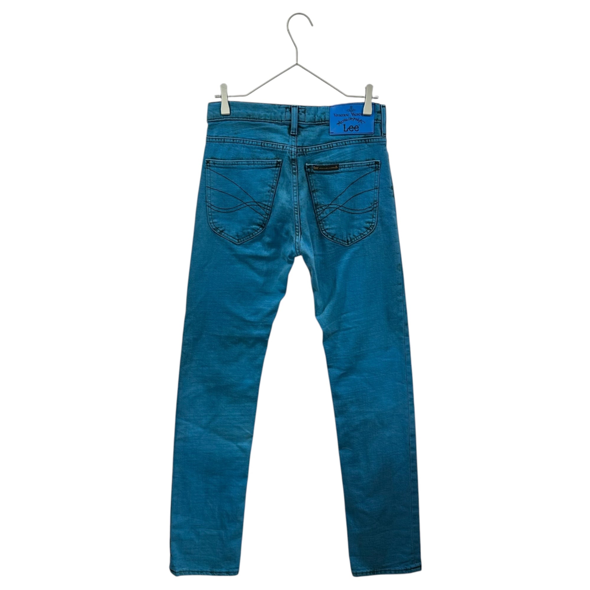 Vivienne Westwood ANGLOMANIA×Lee(ヴィヴィアンウエストウッドアングロマニア×リー) Washed Skinny Stretch Denim Pants ROCK’N 4947-1456 W28 L32 ブルー
