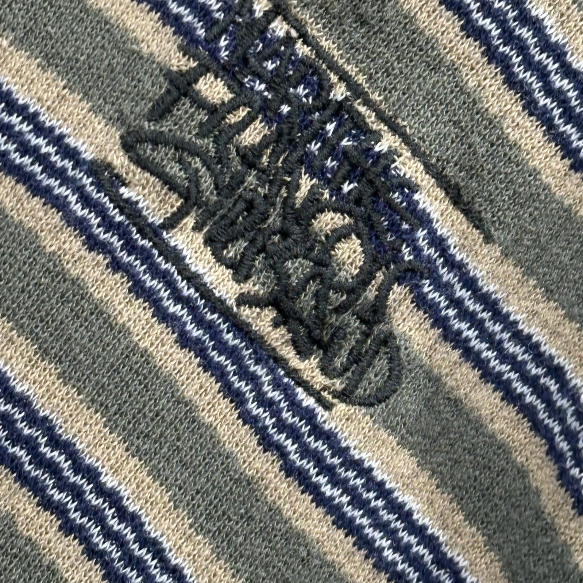MARITHE FRANCOIS GIRBAUD(マリテフランソワジルボー) 80's~90's Logo Embroidered Border T-Shirt ロゴ刺繍 ボーダー Tシャツ L ミントグリーン×ネイビー USA製