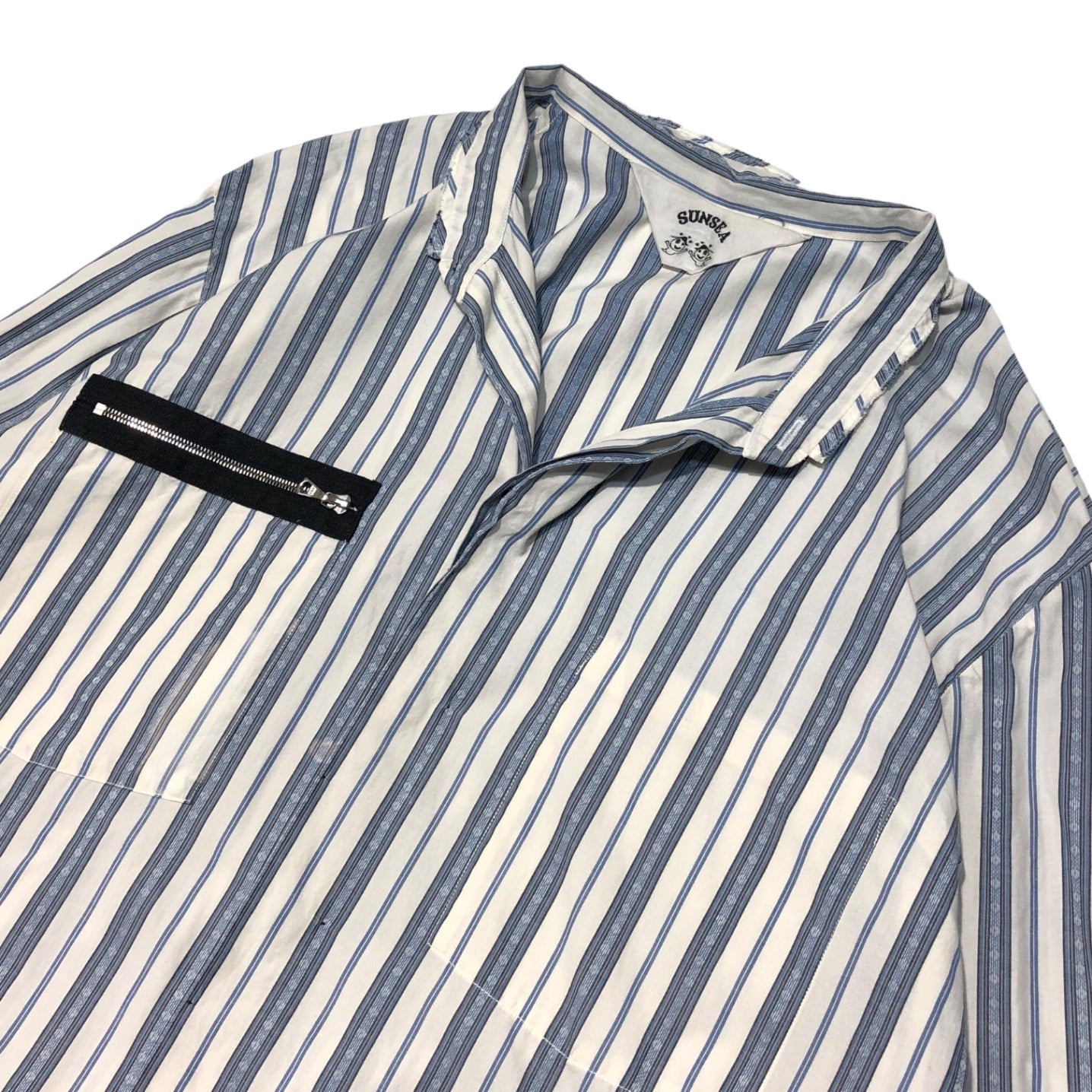 SUNSEA(サンシー) 18SS BLUE NOTE STRIPE SHIRT ブルーノート ストライプ シャツ 18S29 SIZE 2(M) ホワイト×ライトブルー