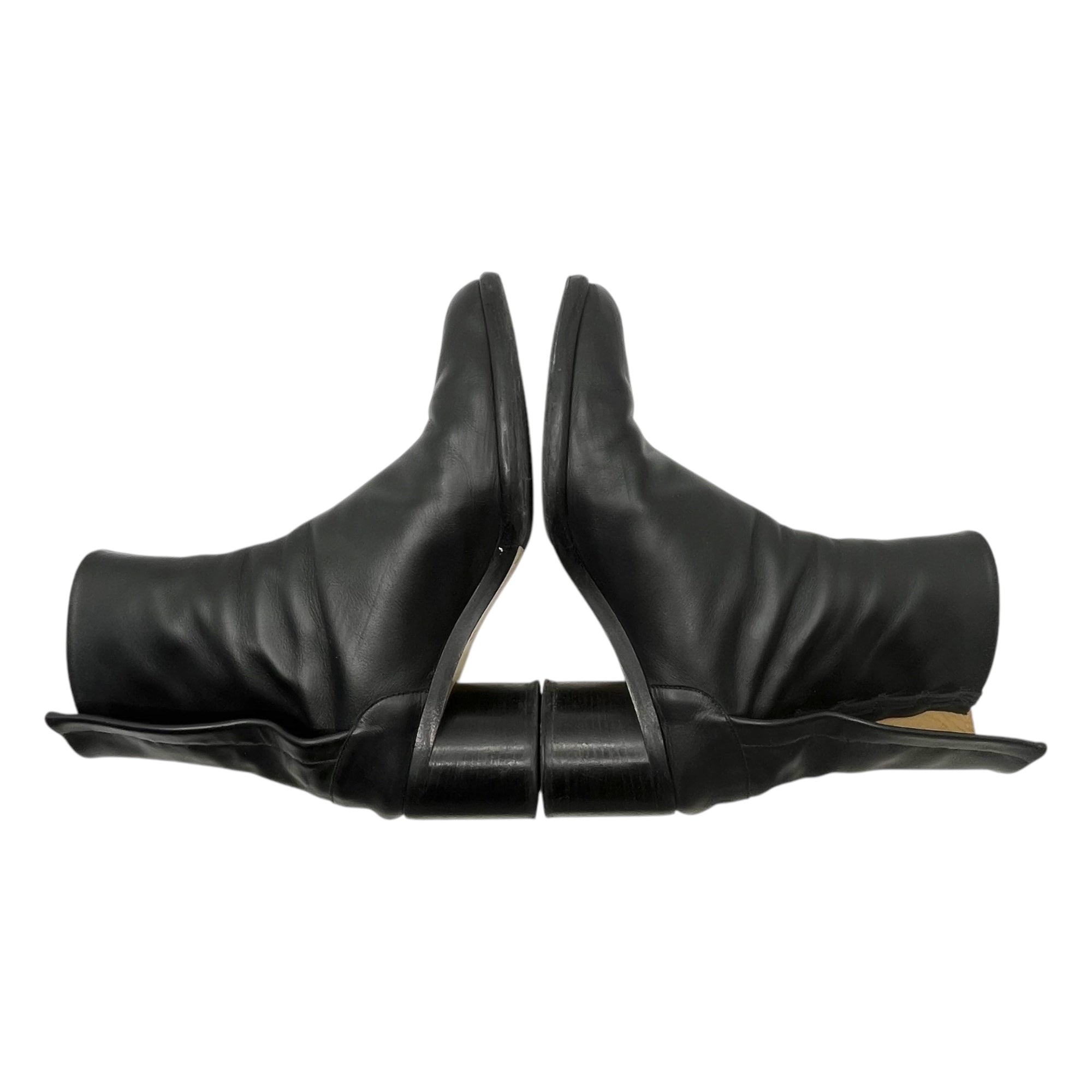 MAISON MARGIELA(メゾンマルジェラ) 21SS SMOOTH LEATHER TABI BOOTS スムース レザー 足袋 ブーツ ヒール S57WU0132 43(27.5cm程度) ブラック