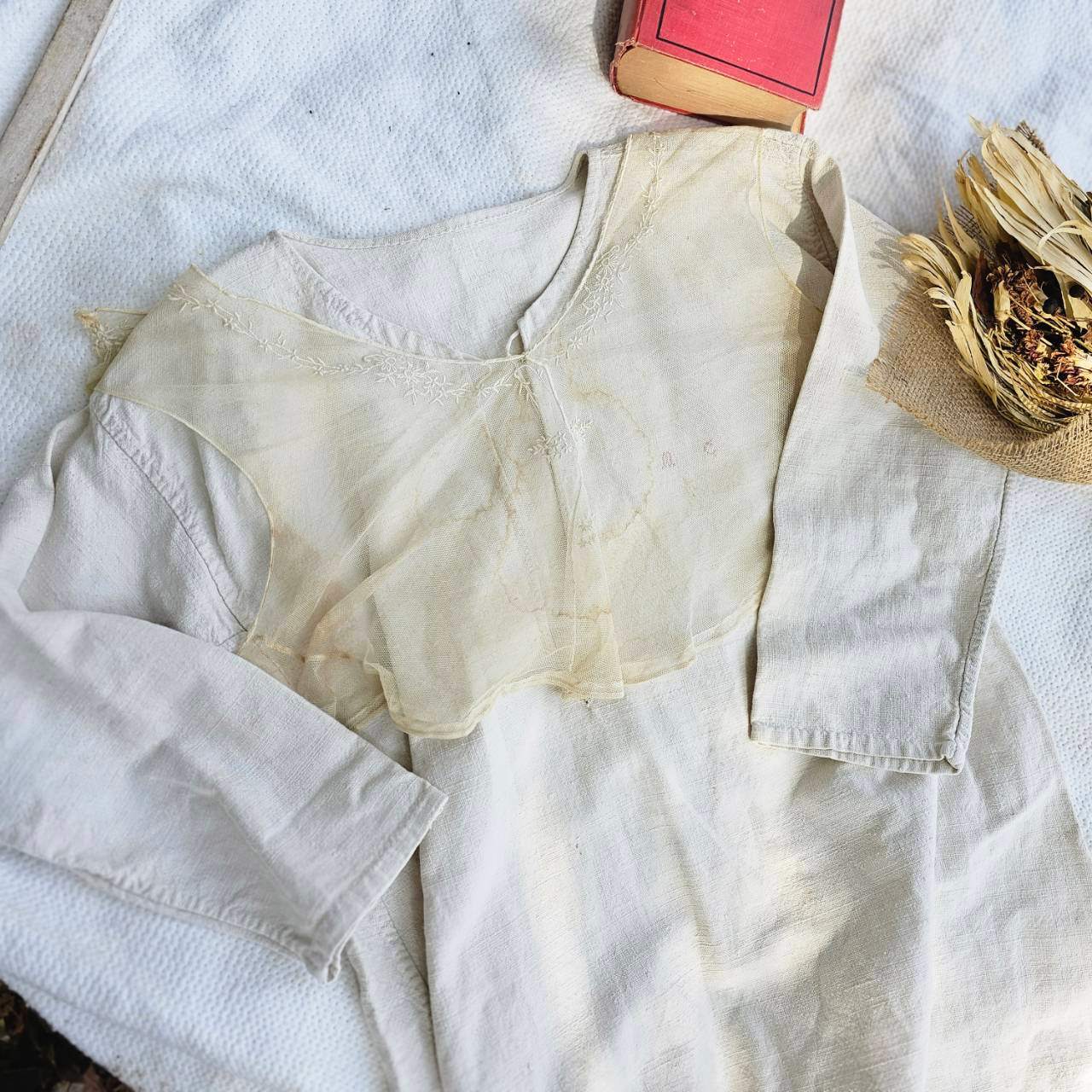 Euro antique(ヨーロッパアンティーク) 20~'s tulle mini vest チュール ミニ ベスト FREE ベージュ