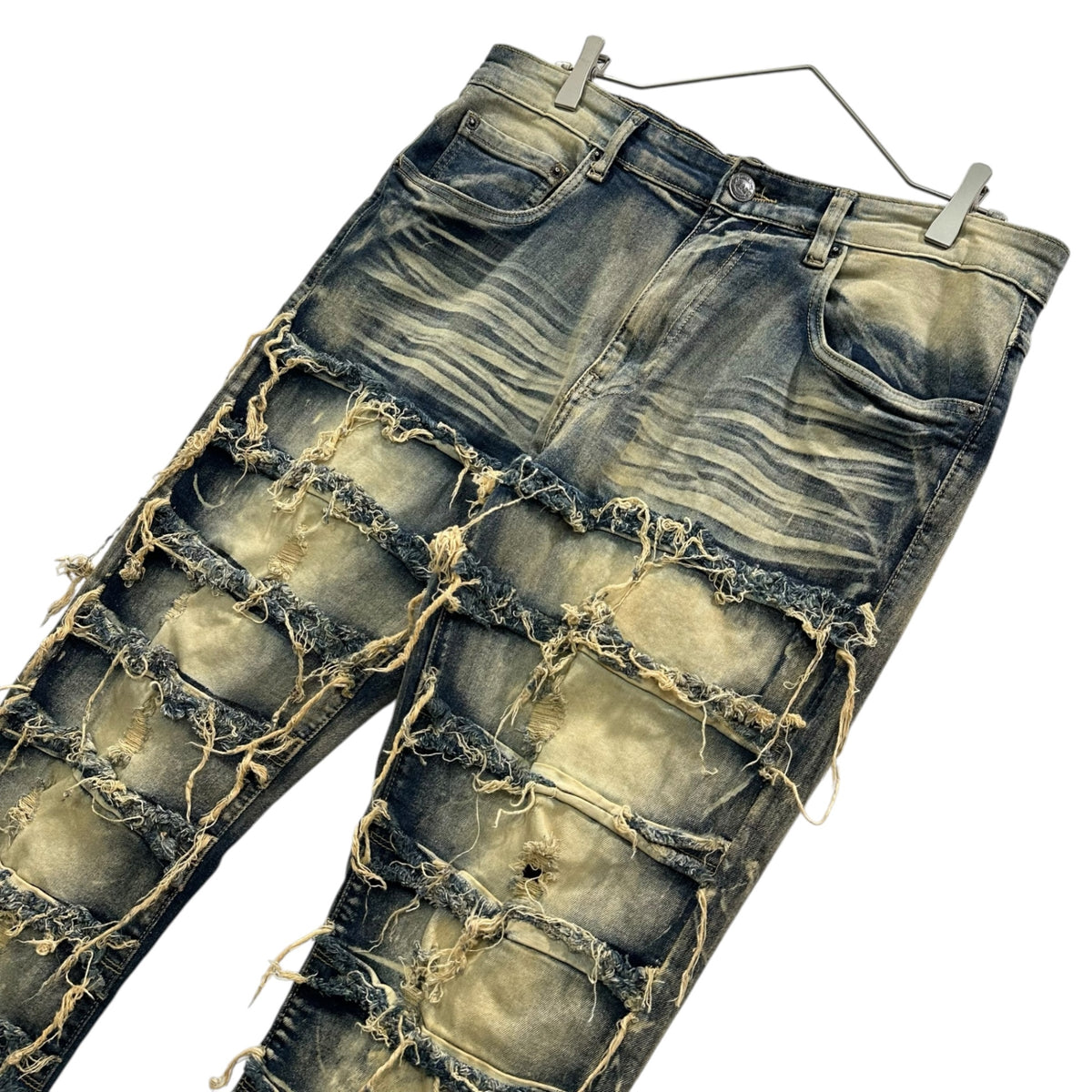 SPARK(スパーク) Distressed Flare Denim Pants ダメージ加工 フレア デニム パンツ 34×36 インディゴ