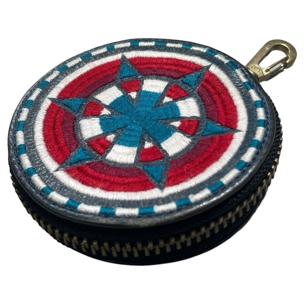 blackmeans(ブラックミーンズ) LEATHER COIN CASE レザー 手裏剣 コインケース 201goods-333 ネイビー×レッド 財布 小銭入れ