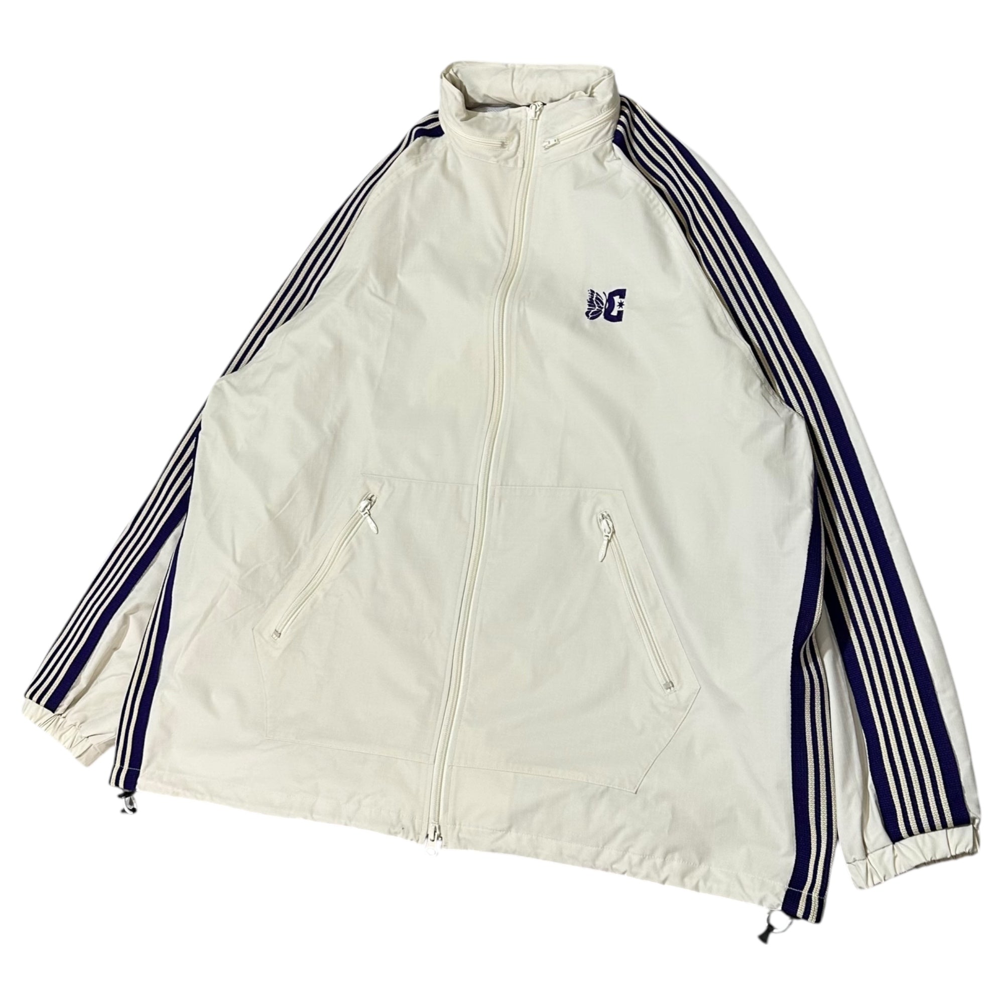 NEEDLES×DC SHOES(ニードルズ×ディーシー) Jog Jacket - Poly Ripstop ナイロン トラック ジャケット MR605 M ホワイト×パープル ジャージ