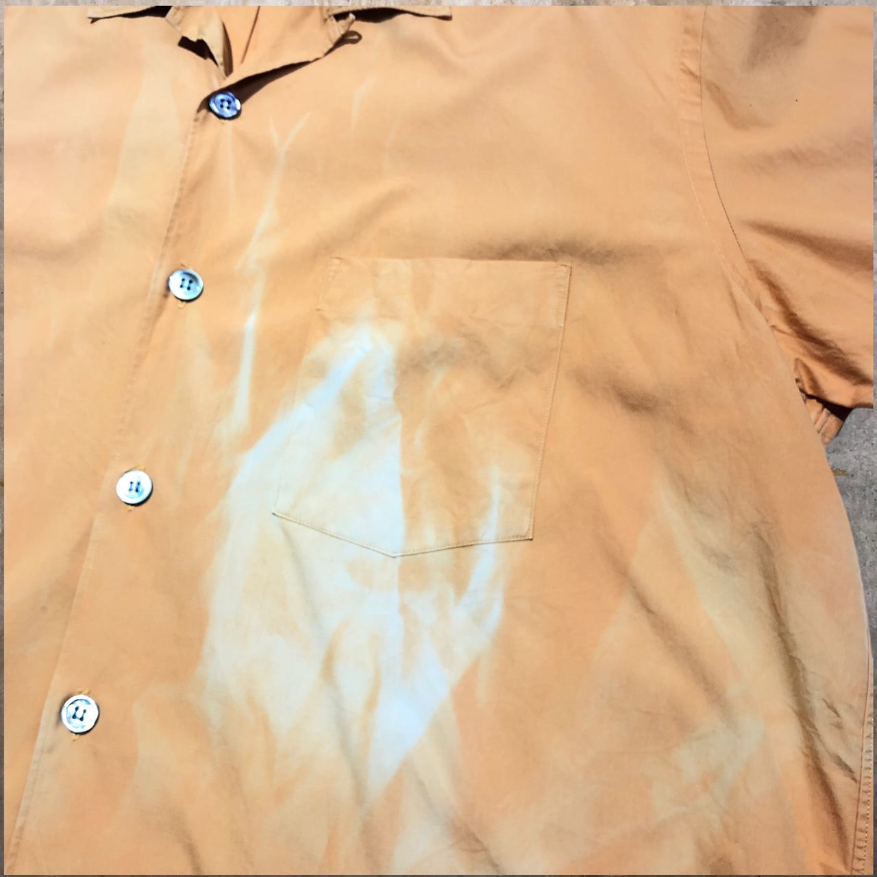 COMME des GARCONS HOMME(コムデギャルソンオム) 90'sブリーチ加工オープンカラーシャツ 表記なし(M程度) オレンジ 田中オム