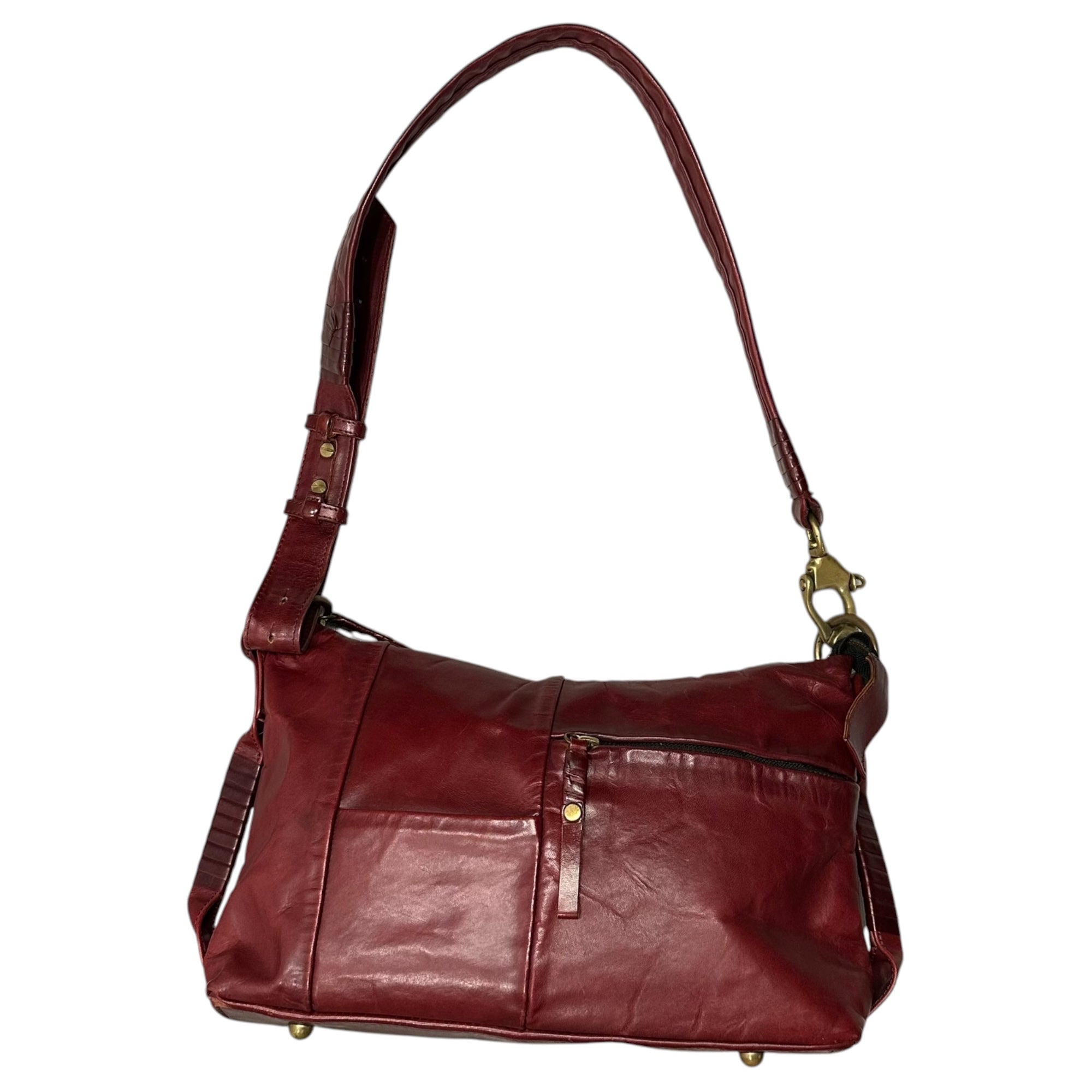 cornelian taurus(コーネリアンタウラス) 2Way Panel Leather Shoulder Bag - Cowhide パネル レザー ショルダー バッグ ハウハイド ボルドー by daisuke iwanaga