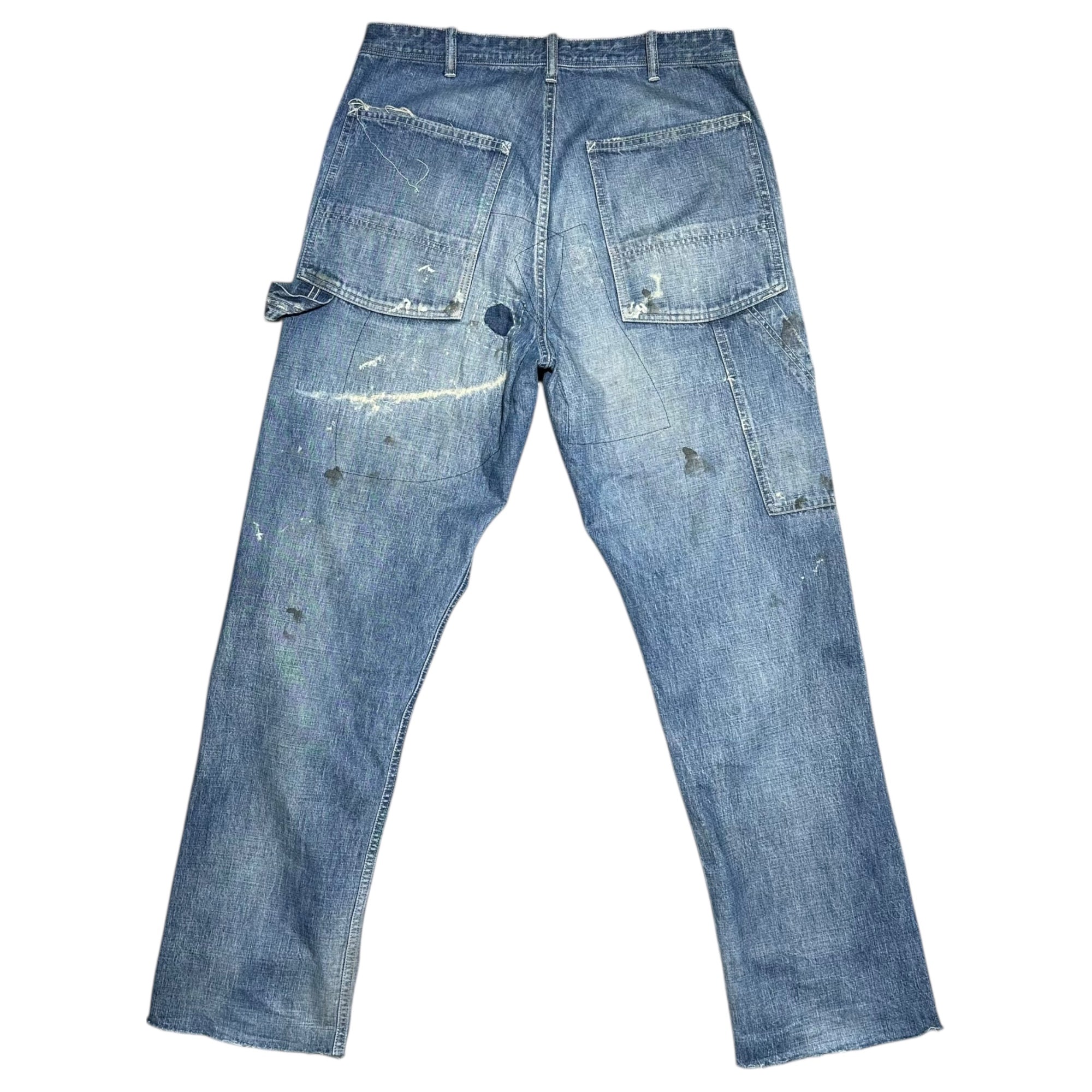 SAINT MICHAEL(セントマイケル) 24SS DENIM PANTS PAINTER BLUE ヴィンテージ加工 ペインター デニム パンツ SM-YS3-0000-051 S ライトインディゴ ダメージ