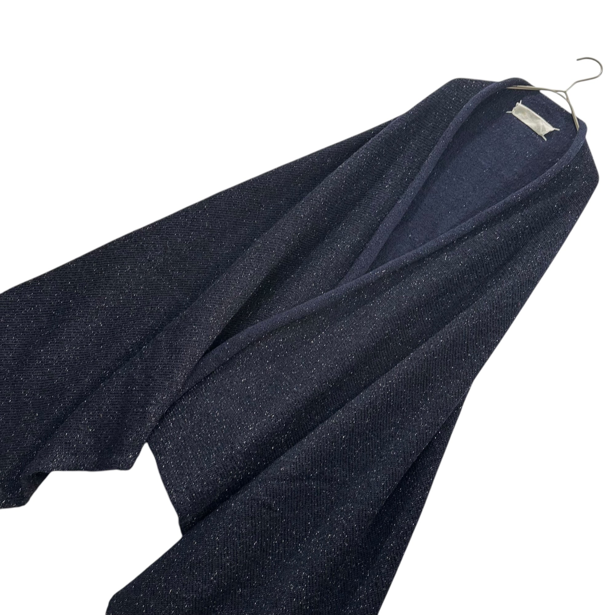 Maison Martin Margiela(メゾン マルタンマルジェラ) 1999AW By Miss Deanna Wool Lame Knit Cape ミスディアナ ウール ラメ ニット ケープ 333-07102 FREE ネイビー 90's 90年代 アーカイブ 本人期 ポンチョ 白タグ
