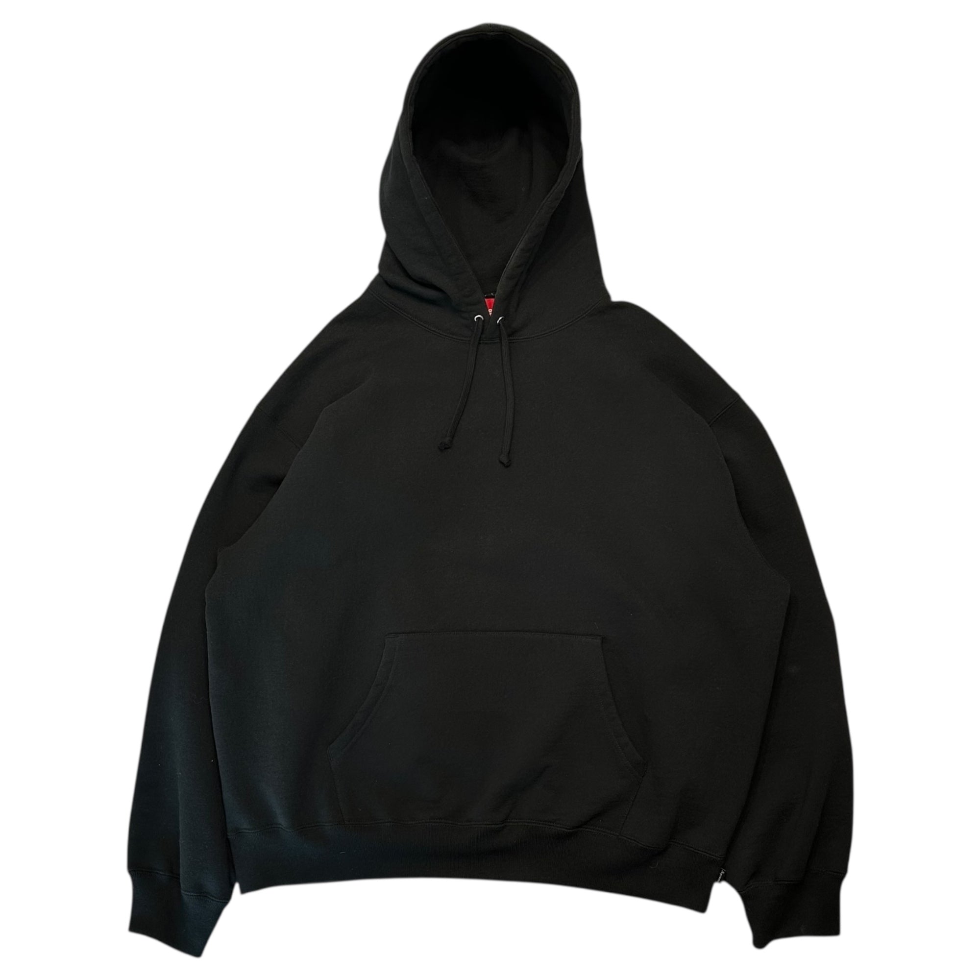 SUPREME(シュプリーム) 25AW Satin Applique Hooded Sweatshirt ロゴ サテン アップリケ プルオーバー パーカー L ブラック×ホワイト 25FW