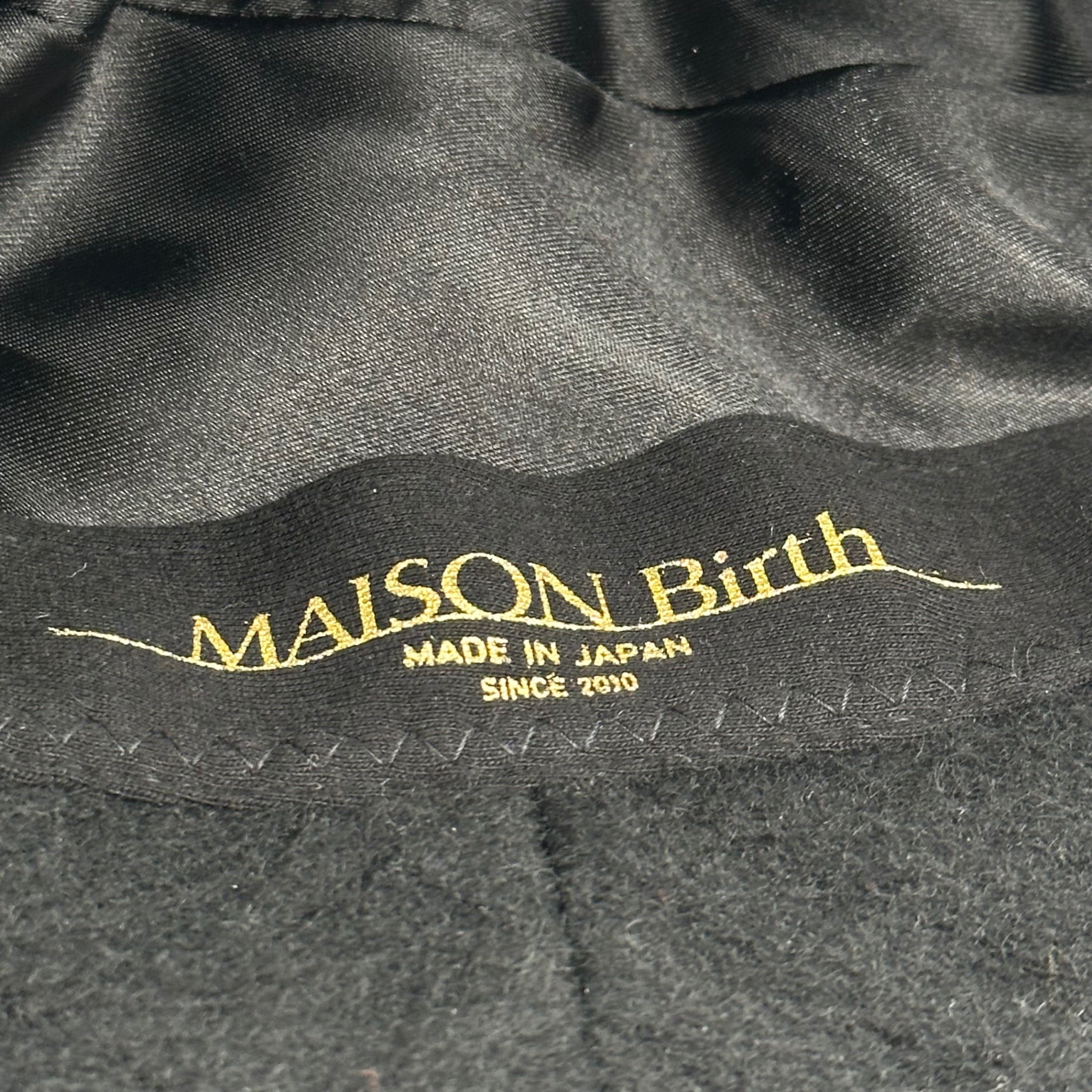MAISON Birth(メゾンバース) SHADOW CHECK HAT シャドウ チェック 織り ハット MB-23307 FREE ブラック リサイクルウール