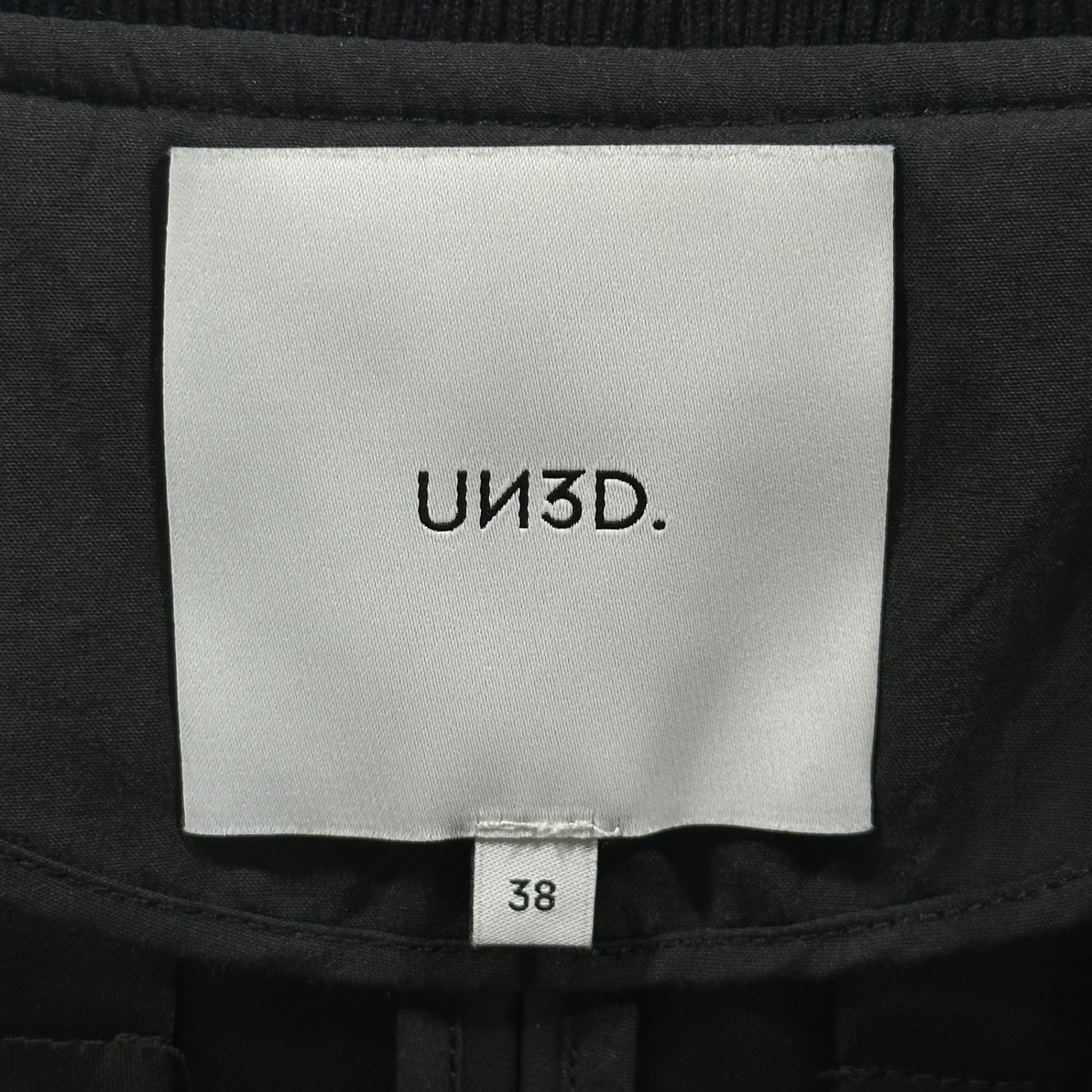 UN3D.(アンスリード) Pleated Gathered Short Blouson タック ギャザー ショート ブルゾン 522340102201-01 38 ブラック エコレザー ジャケット
