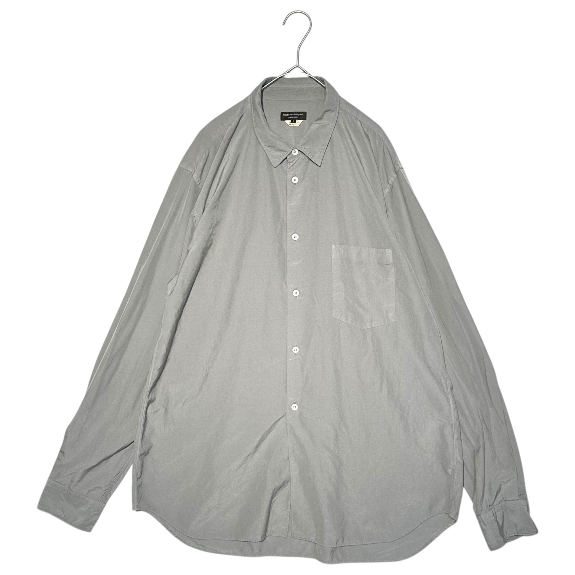 COMME des GARCONS HOMME PLUS(コムデギャルソンオムプリュス) 21SS ゴールデンボーイ期 Polyester Shrink-processed L/S Shirt ポリエステル縮絨製品加工 長袖 シャツ PG-B034 L グレー AD2020