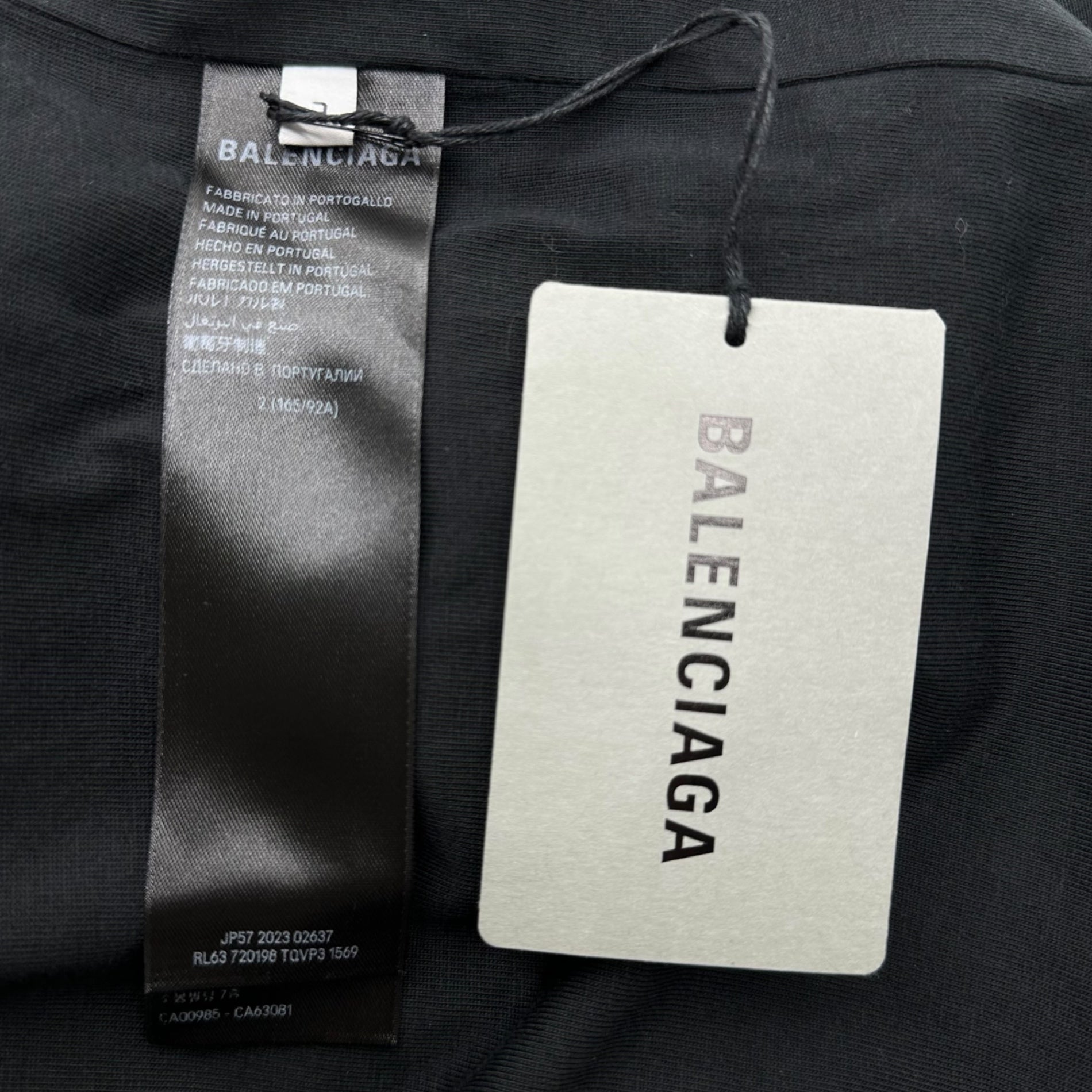BALENCIAGA(バレンシアガ) DESTROY INSIDE OUT T-SHIRT デストロイ インサイドアウト Tシャツ 720198 TQVP3 2 ブラック ロゴ オーバーサイズ