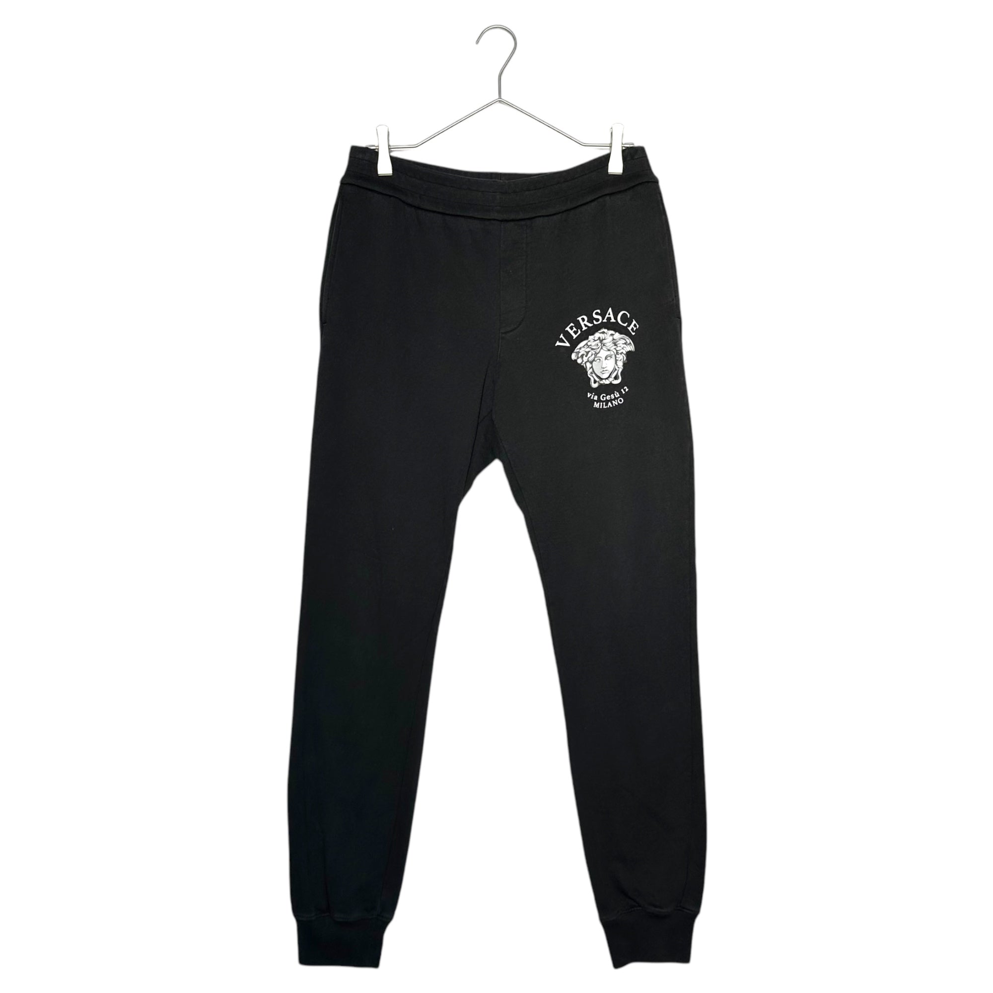 VERSACE(ヴェルサーチヴェルサーチェ) Medusa Logo Print Sweatpants メデューサ ロゴ プリント スウェット パンツ A88745 S ブラック ジョガー