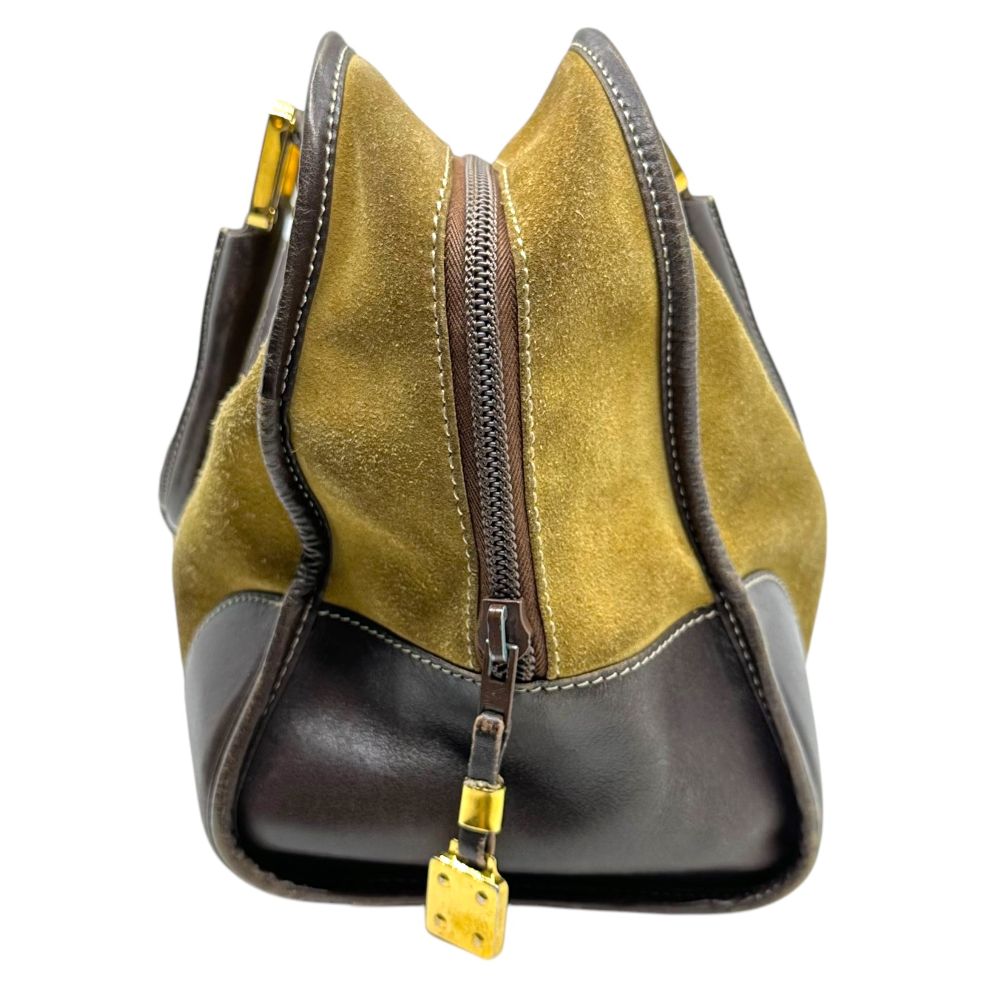 LOEWE(ロエベ) Anagram logo suede leather hand bag アナグラムロゴ スウェード レザー ハンド バッグ ブラウン OLD ミニ ボストン