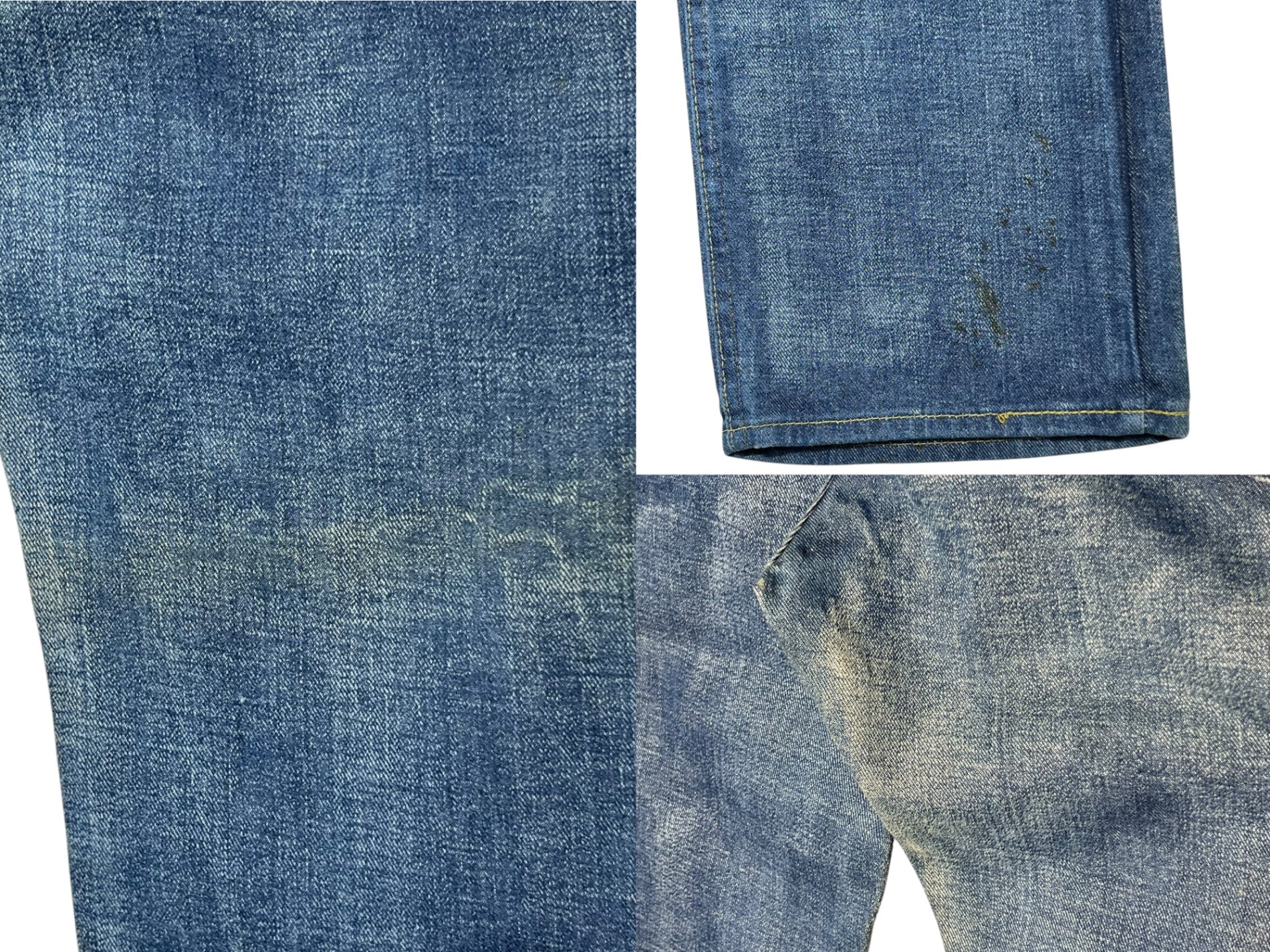 LEE(リー) 70's 200 RIDERS dead stock stonewashed vintage denim pants デッドストック ストーン ウォッシュ ヴィンテージ デニム パンツ 200-0041 33×34 ライトインディゴ フラッシャー付 USA製 42TARON FULL CUT サイド黒タグ