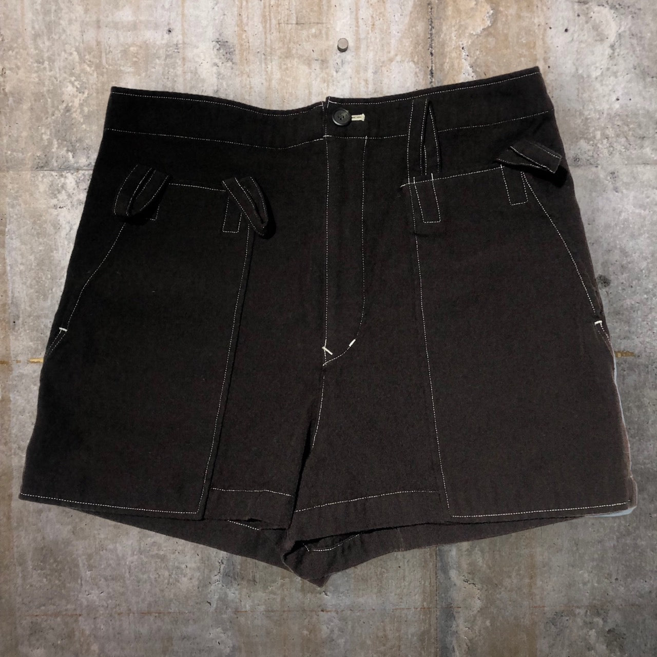 i.s. ISSEY MIYAKE(アイエス イッセイミヤケ) 90's wool front pocket half pants/ウールフロントポケットハーフパンツ IS33-FF011 M ブラウン