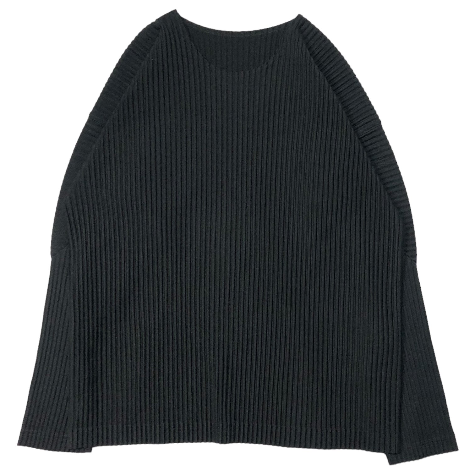 HOMME PLISSE ISSEY MIYAKE(オムプリッセイッセイミヤケ) BASIC long sleeve pleated cut and sew ベーシック ロングスリーブ プリーツ カットソー HP55JK021 SIZE 3(L) ブラック
