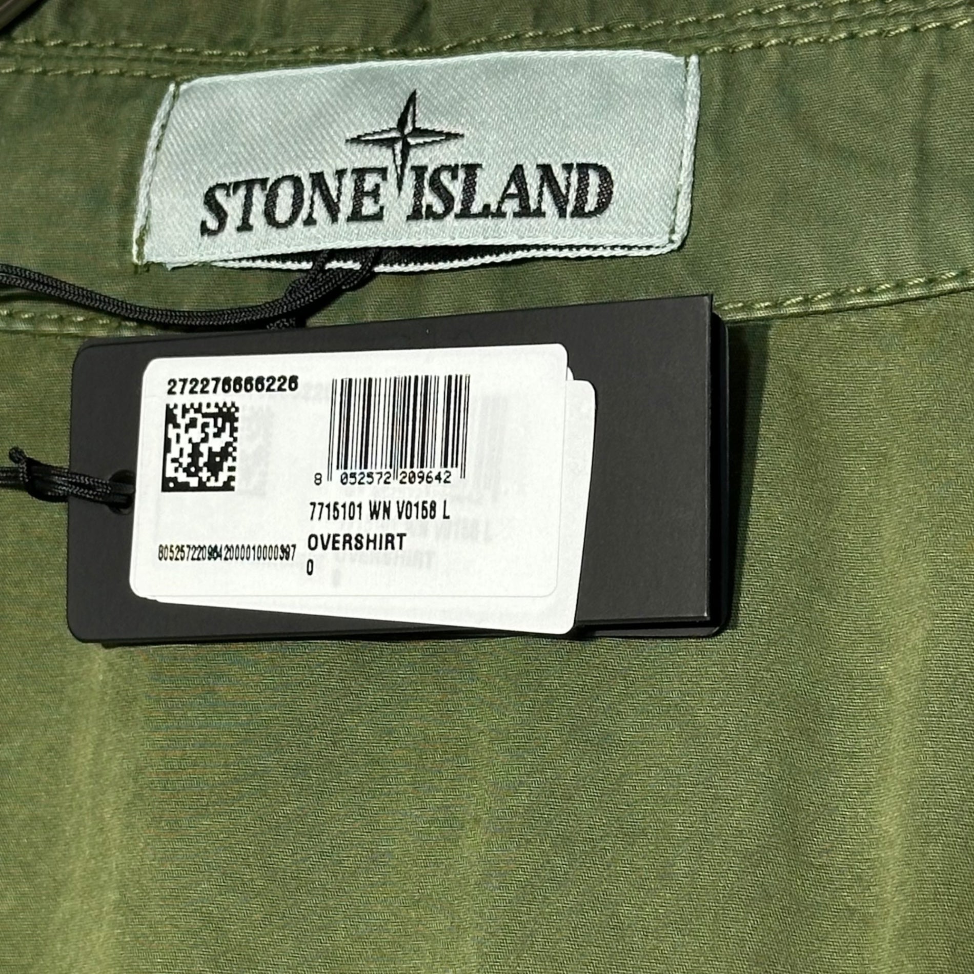 STONE ISLAND(ストーンアイランド) 22AW Brushed Cotton Canvas Zip Overshirt ブラッシュド コットン キャンバス ジップアップ シャツ ジャケット 7715101WN L グリーン ブルゾン