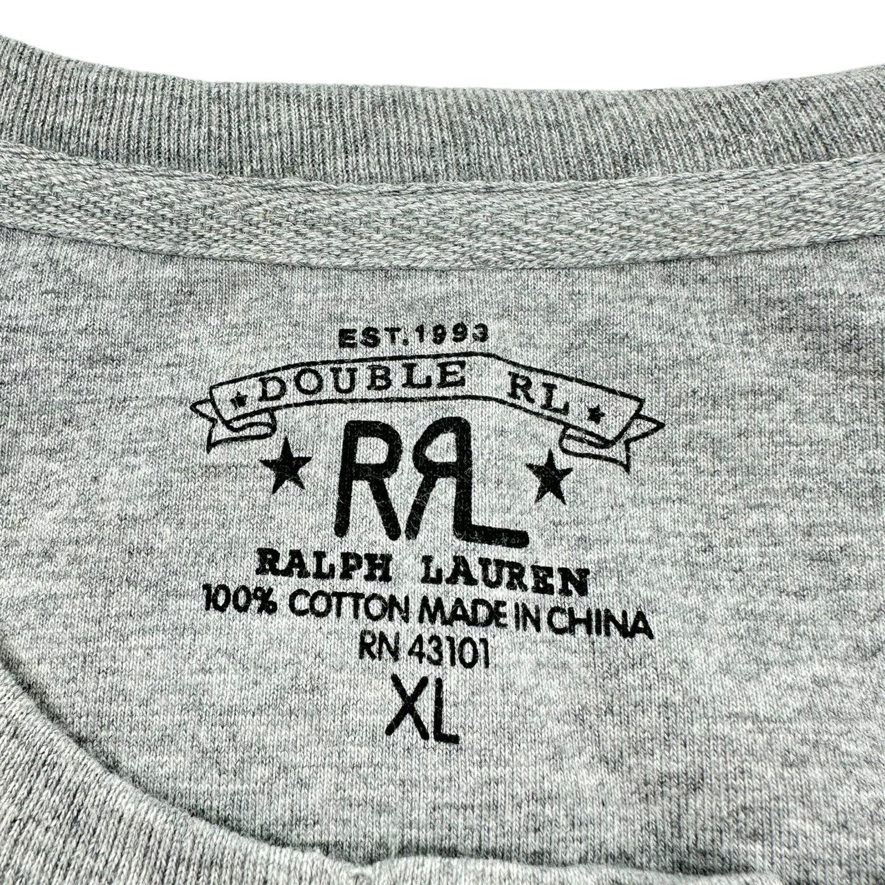 RRL(ダブルアールエル) henley neck T-shirt ヘンリーネック Tシャツ XL グレー
