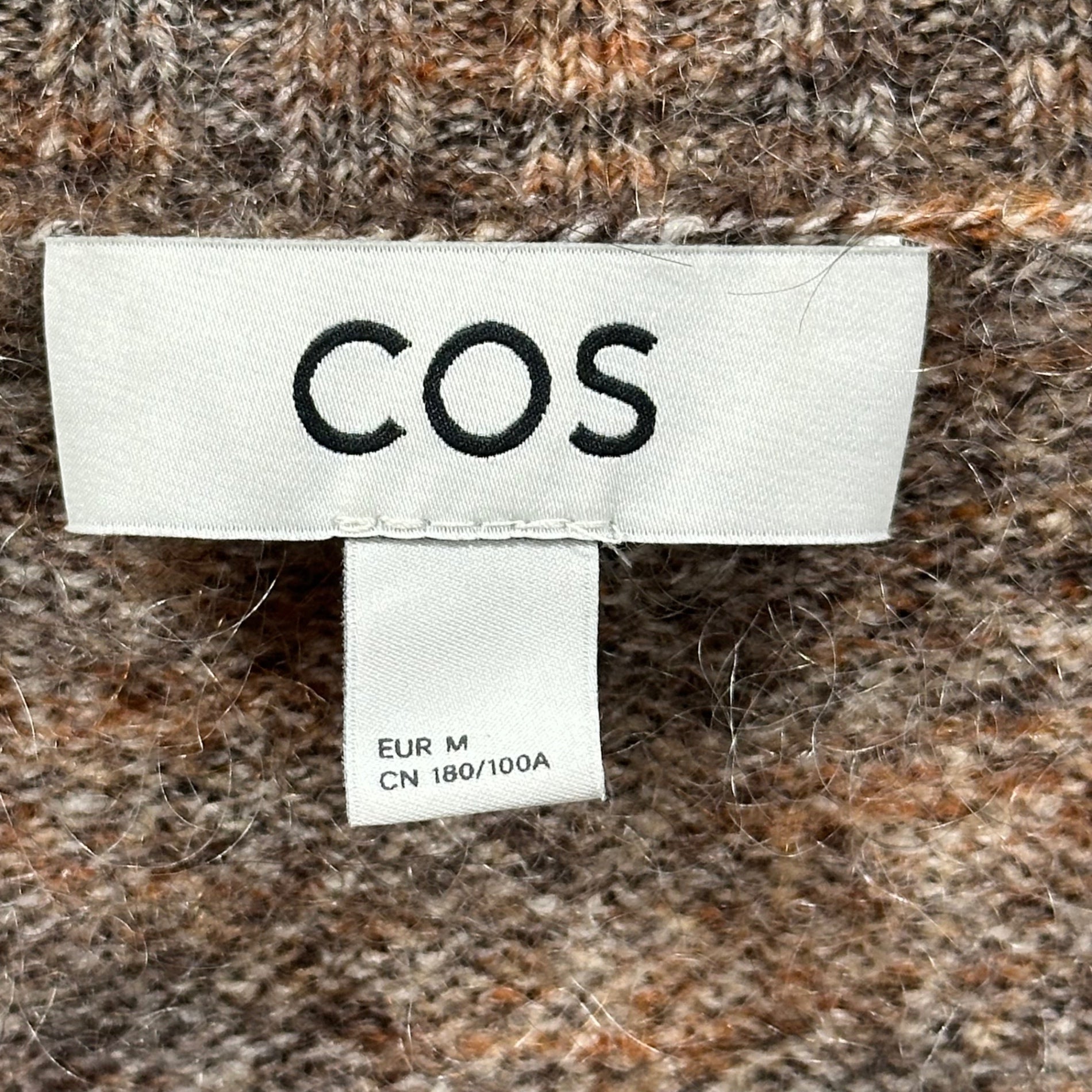 COS(コス) SPACE-DYED MOHAIR-BLEND CREW-NECK JUMPER スペースダイモヘアブレンドクルーネックセーター M ブラウン 完売品