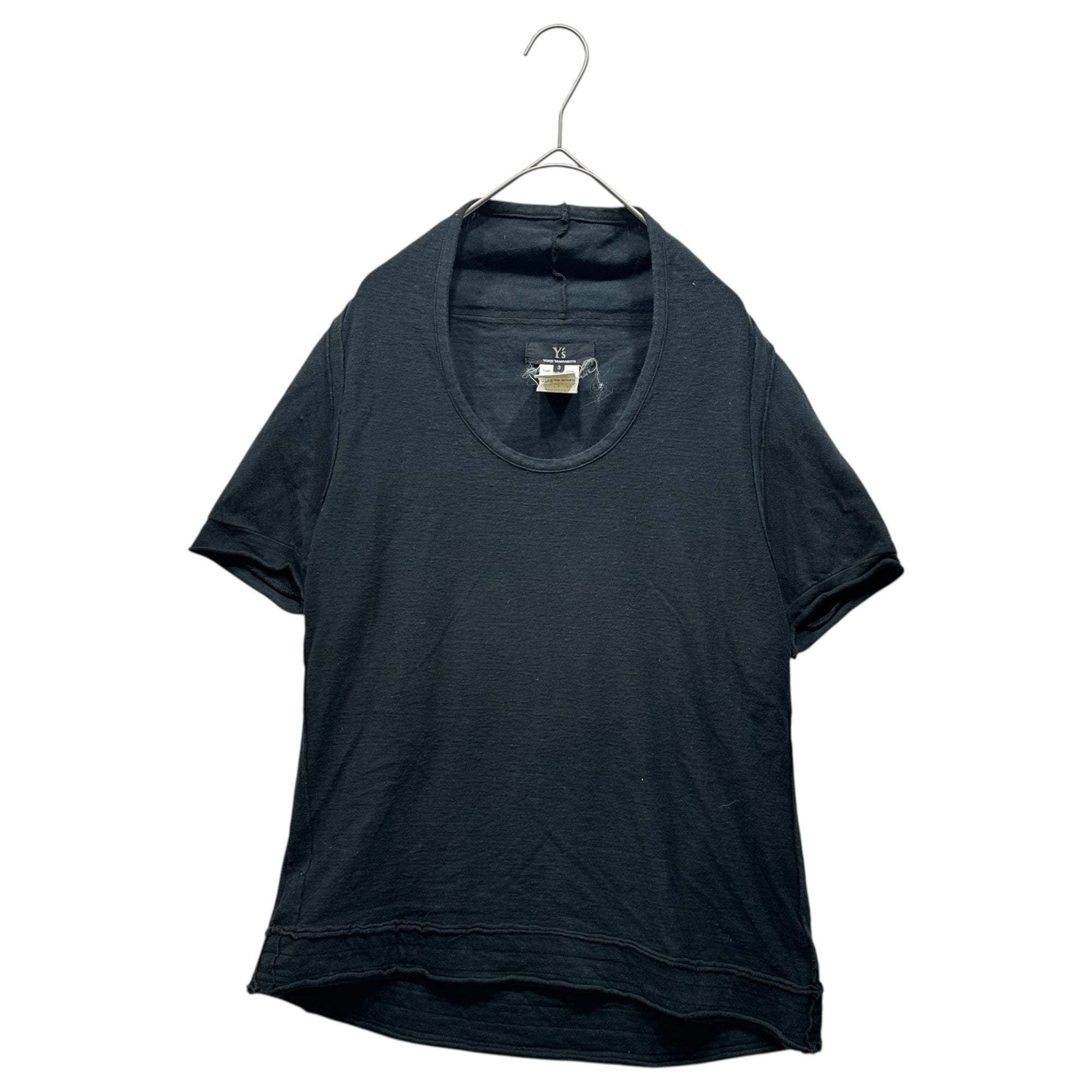 Y's(ワイズ) Modified short-sleeved cotton top 変形 半袖 コットン カットソー YS-T64-554 3(L程度) ブラック