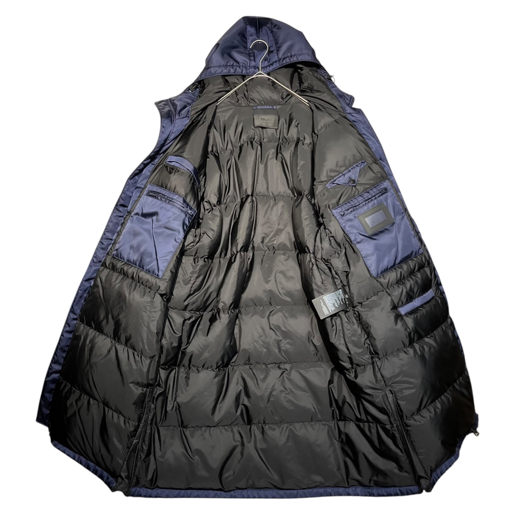 PRADA(プラダ) 18AW Triangle Logo White Goose Nylon Down Coat 三角ロゴ ホワイトグース ナイロン ダウン コート ACU1 2018 2026 L ネイビー