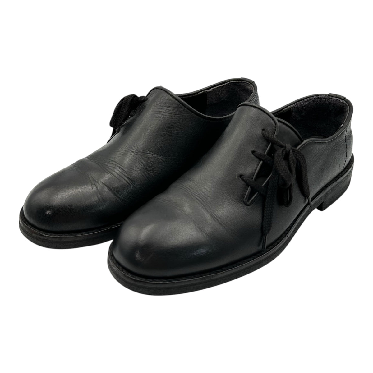 COMME des GARCONS HOMME PLUS(コムデギャルソンオムプリュス) 1980's Side-laced leather shoes サイド レースアップ レザー シューズ PK-05101 24.5cm ブラック 80年代 80's 最初期