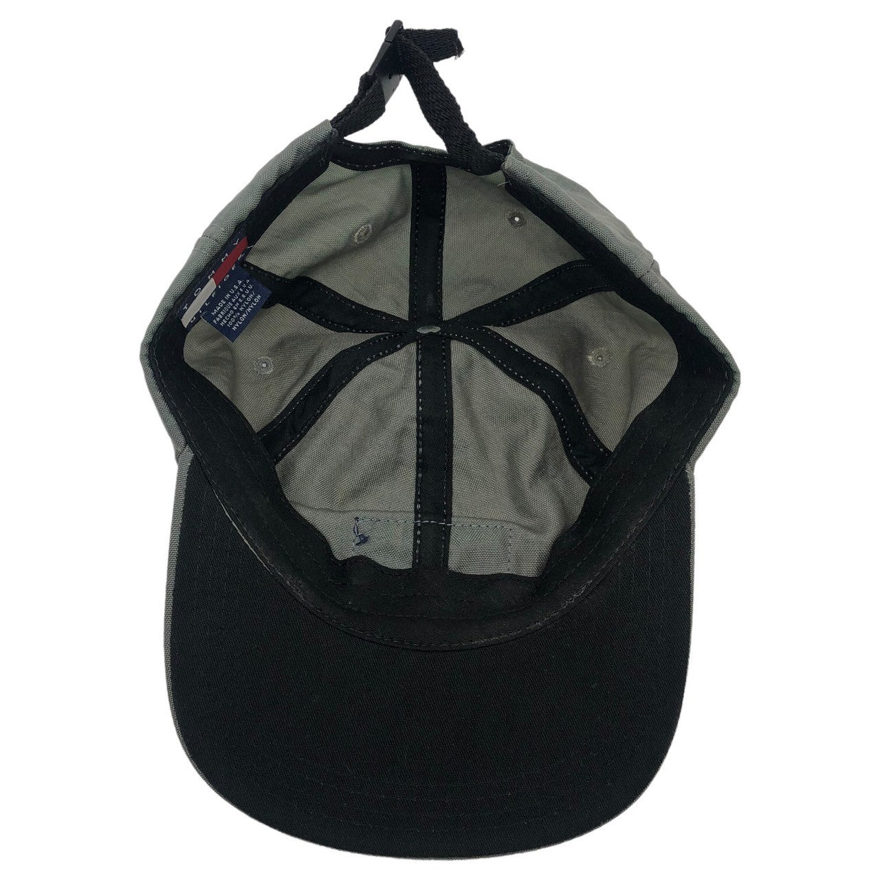 TOMMY HILFIGER(トミーヒルフィガー) 90's 6panel nylon logo cap 6パネル ナイロン ロゴ キャップ 90年代 MADE IN USA グレー