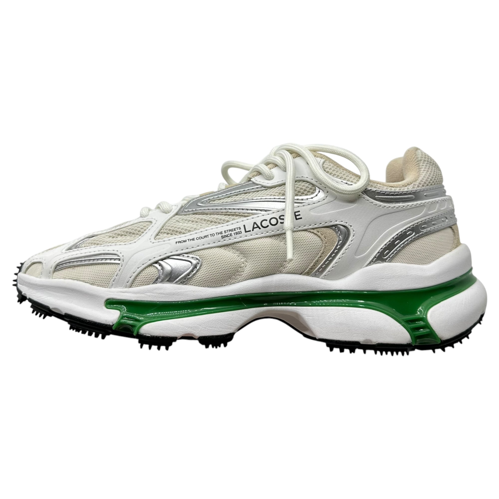 LACOSTE(ラコステ) L003 2K24 124 1 SFA ローカット スニーカー 747SMA0013082 27.5cm ホワイト×グリーン