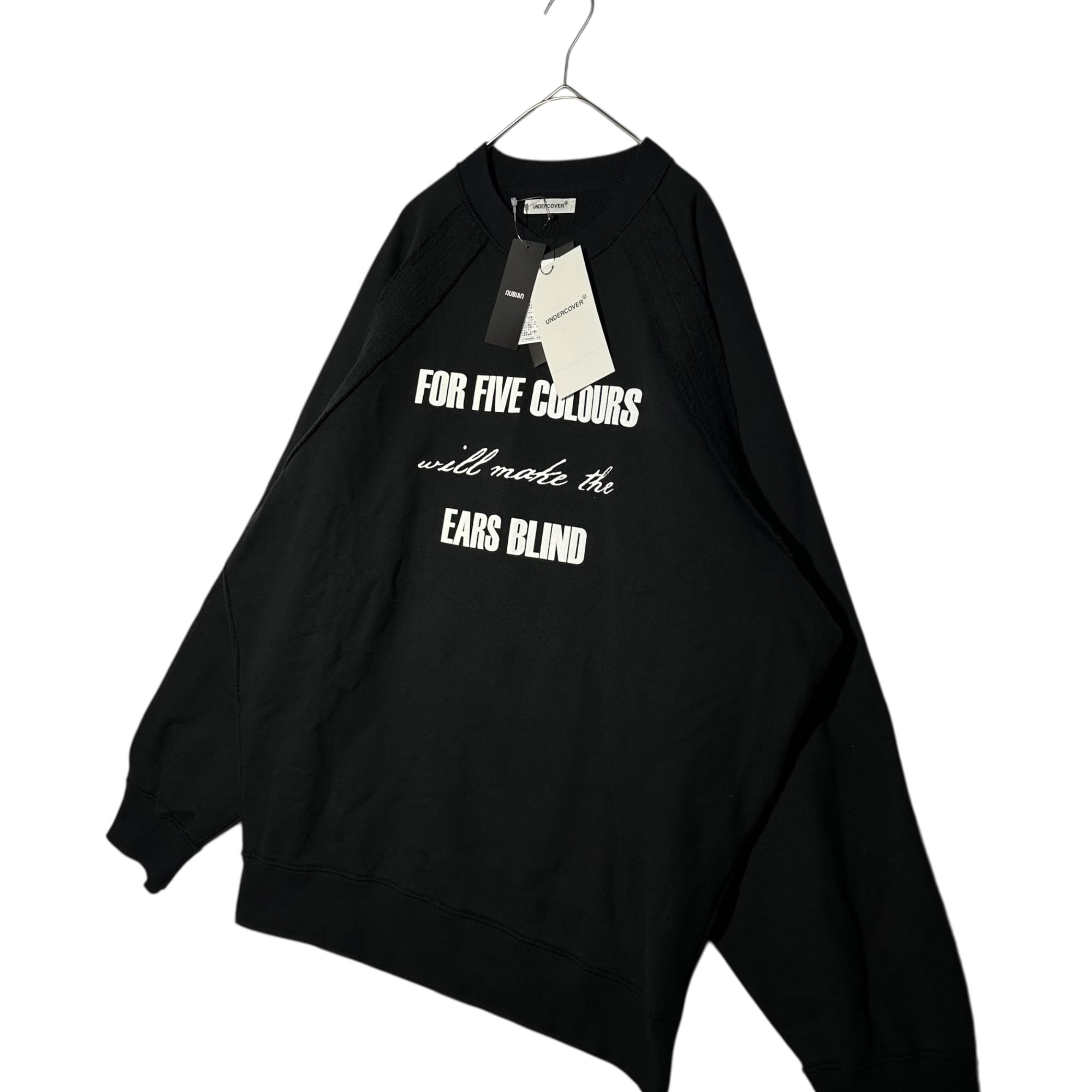 UNDERCOVER(アンダーカバー) ”FOR FIVE COLOURS” Reversible Raglan Sweatshirt リバーシブル ラグラン スウェット UP1E4807-2 4 ブラック
