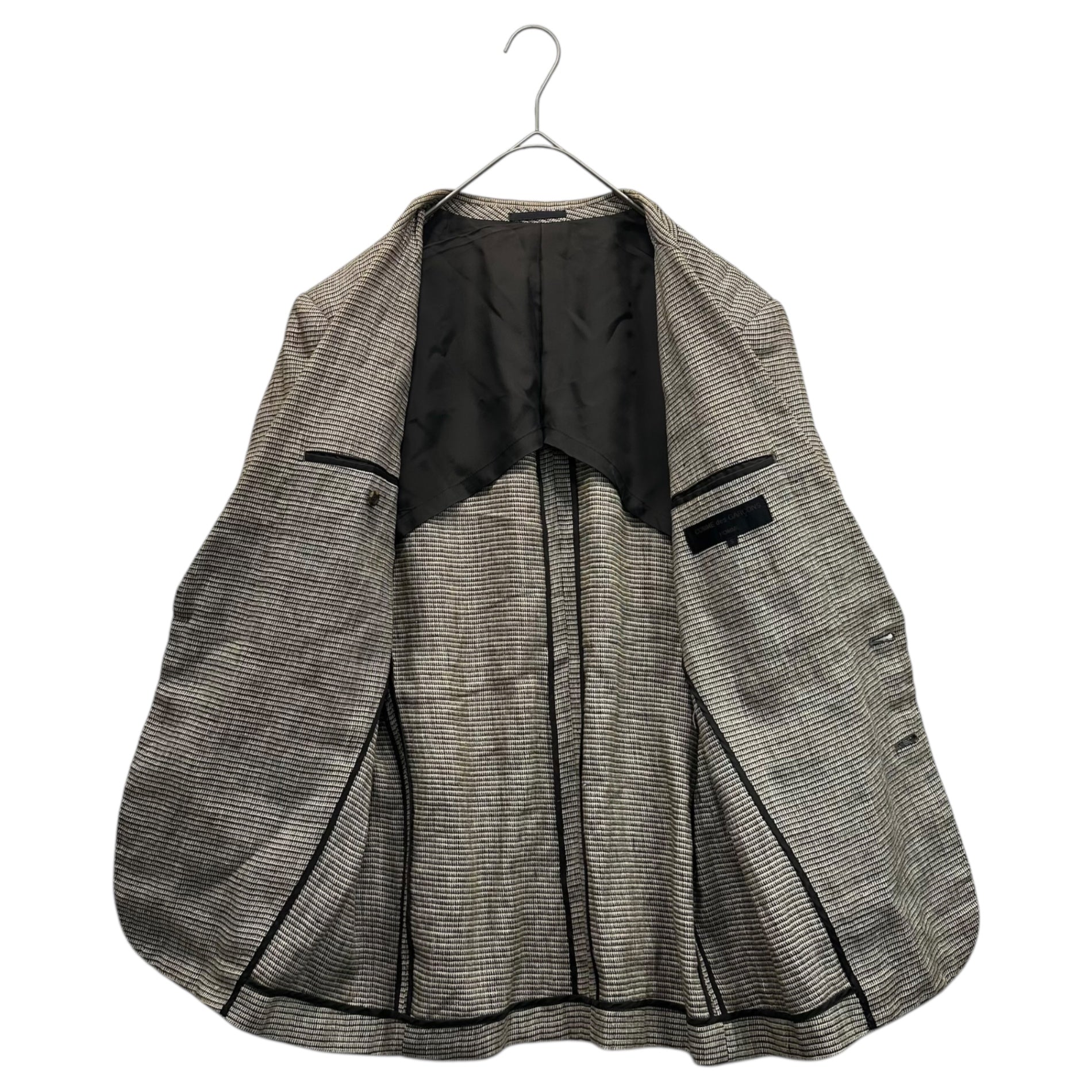 COMME des GARCONS HOMME(コムデギャルソンオム) 80's Linen 2B Tailored Jacket 本人期 リネン 2B テーラード ジャケット HJ-11049S S ベージュ×ブラウン 1980年代 川久保玲 本人期