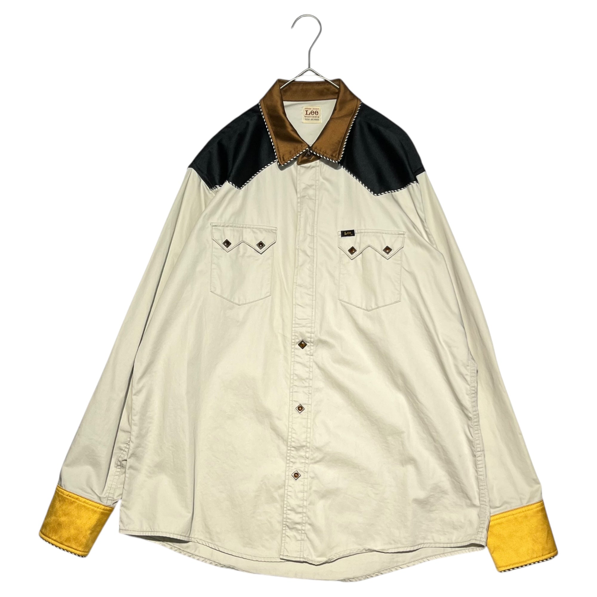 TOGA ARCHIVES×LEE(リー×トーガアーカイブス) 19AW Western shirt ウエスタン シャツ TP92-FJ503 L ベージュ×ブラック コラボ